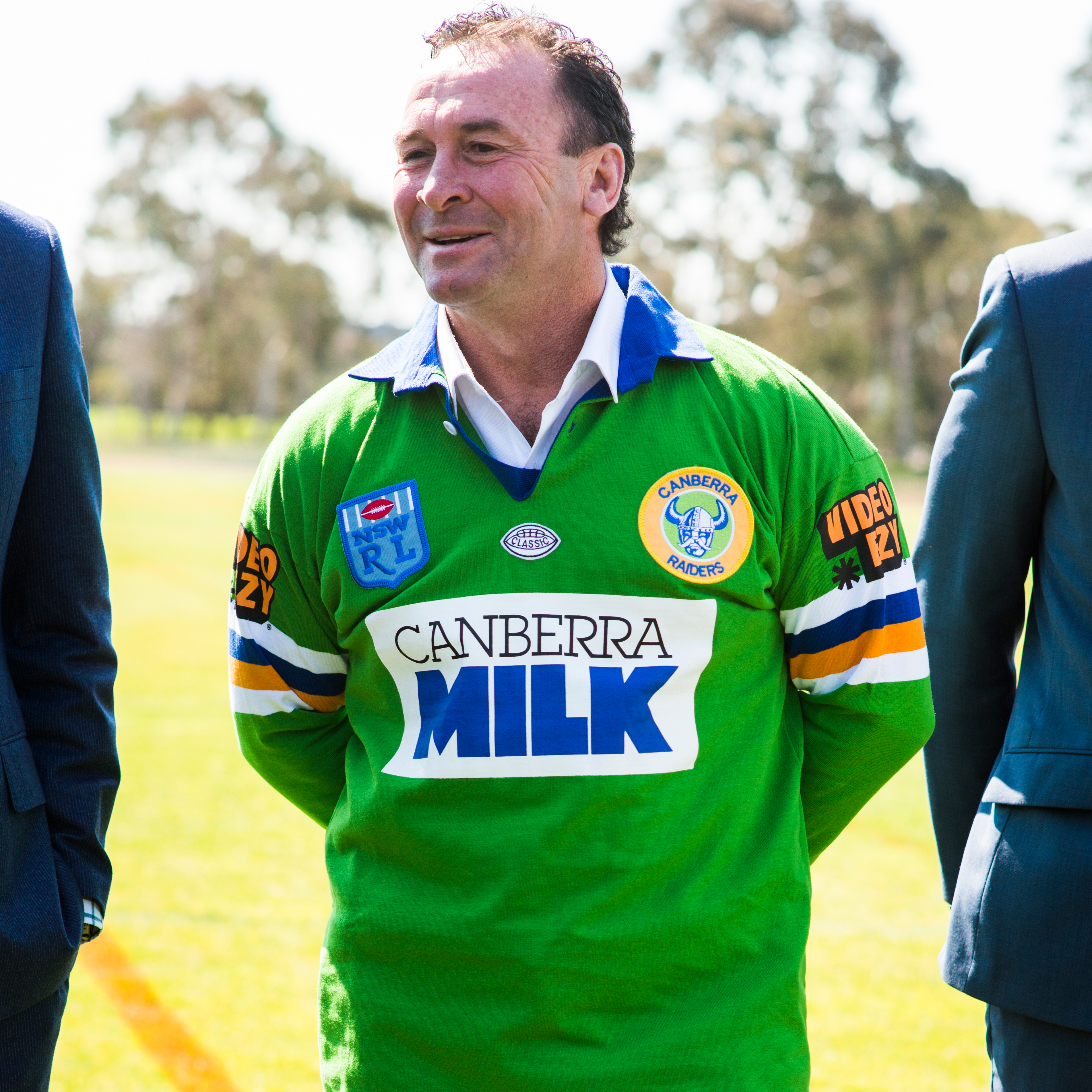 Ricky Stuart in his 1994 Canberra Milk jersey.