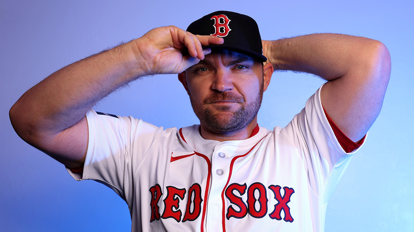  Liam Hendriks of the Boston Red Sox poses for a portrait at JetBlue Park at Fenway South on February 20, 2024 in Fort Myers, Florida. (Photo by Elsa/Getty Images)