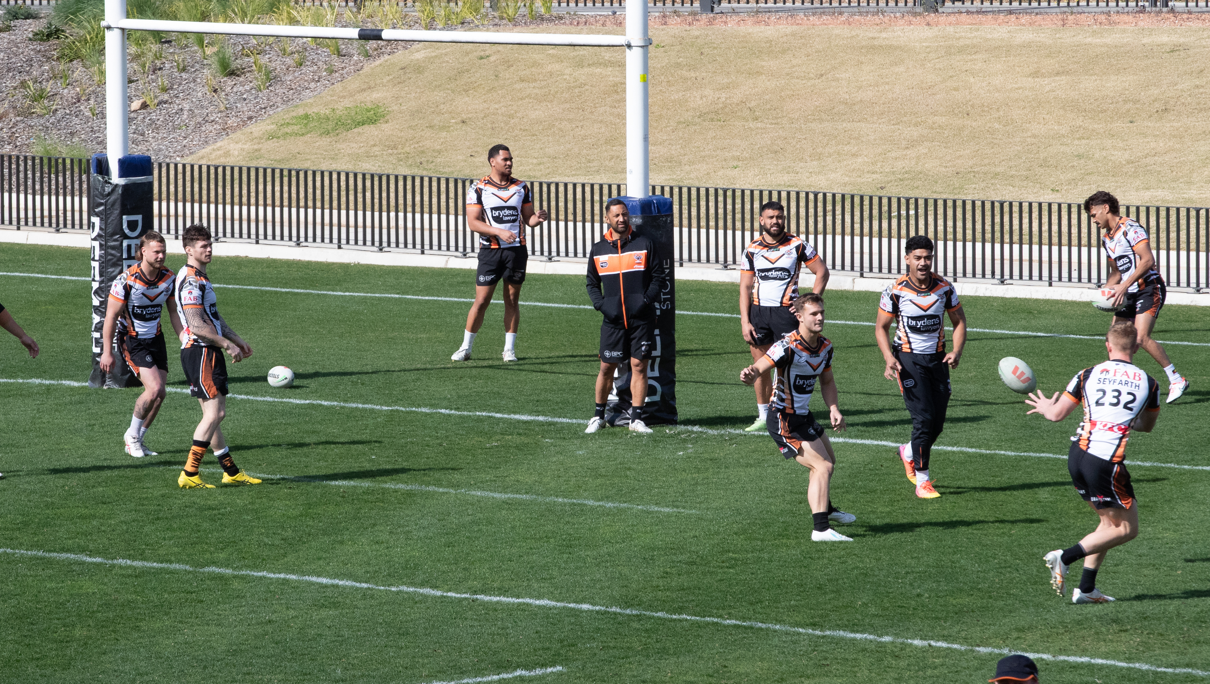 Benji Marshall oversees his players at Concord Oval.