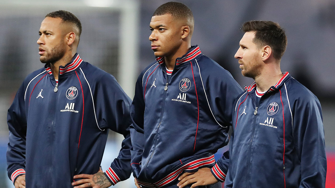 Neymar Jr, Kylian Mbappe and Lionel Messi