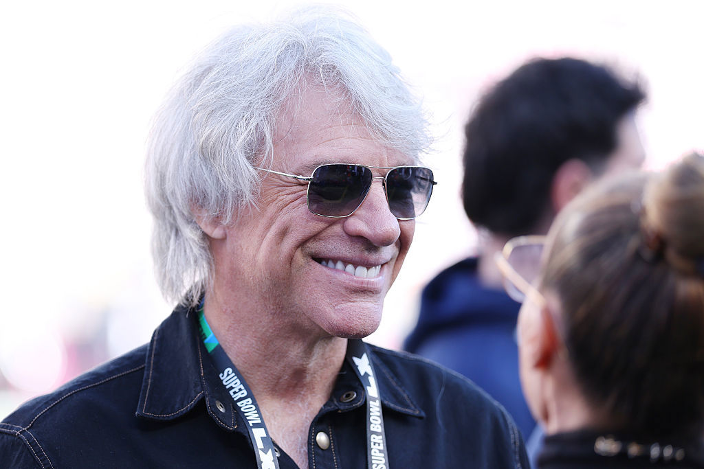Jon Bon Jovi looks on prior to the start of Super Bowl LX between the Seattle Seahawks and the New England Patriots at Levi's Stadium on February 08, 2026 in Santa Clara, California. 