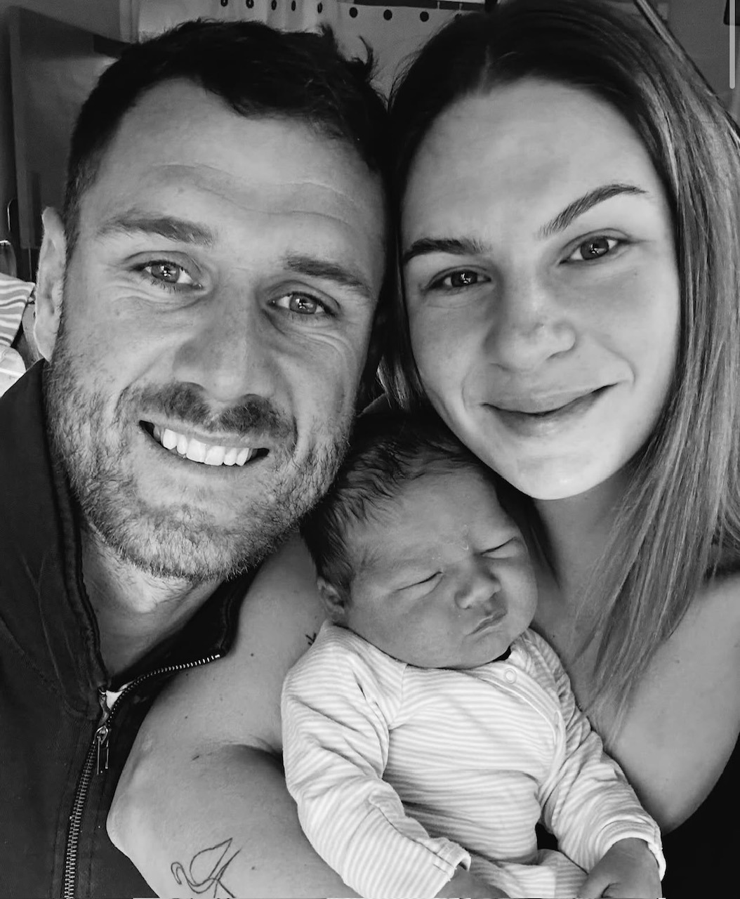 Collingwood star Tim Membrey and family
