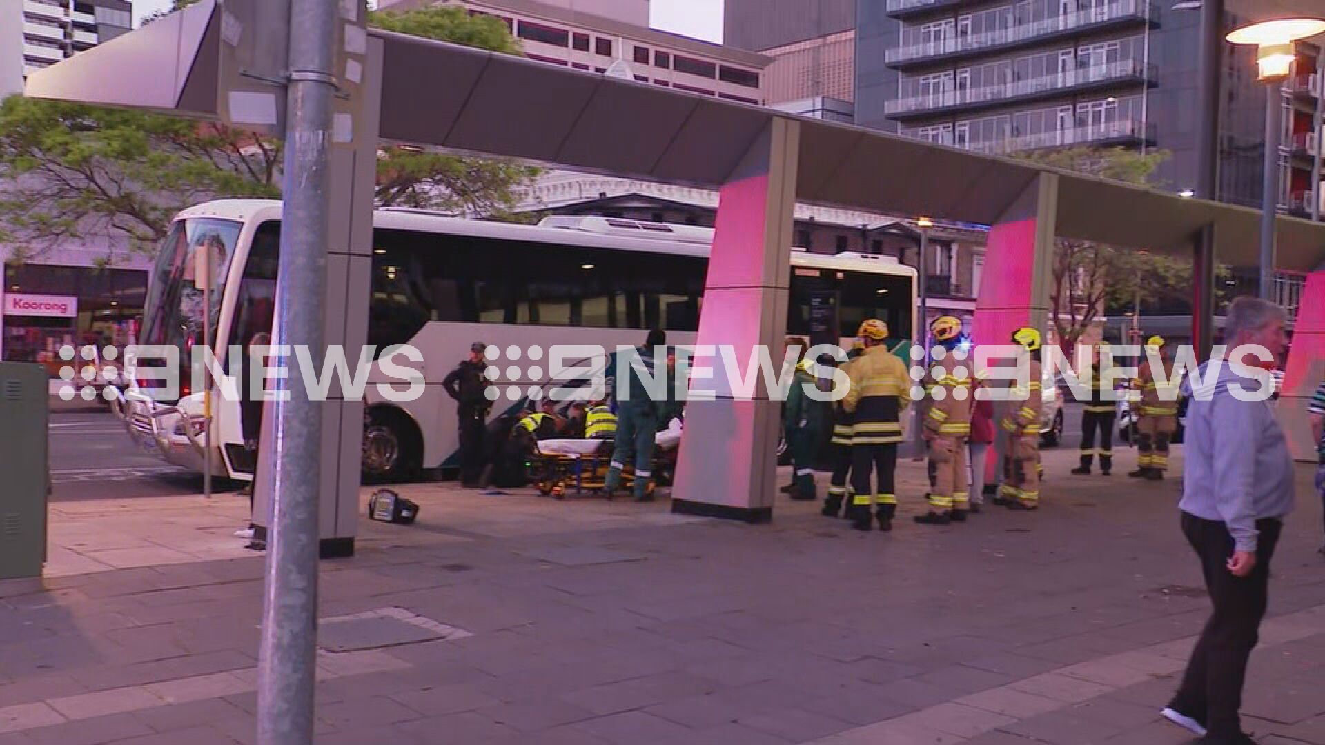 The man allegedly walked onto a chartered coach, with about 40 passengers on it, and tried to drive it away on Franklin Street in Adelaide at 5.54am.