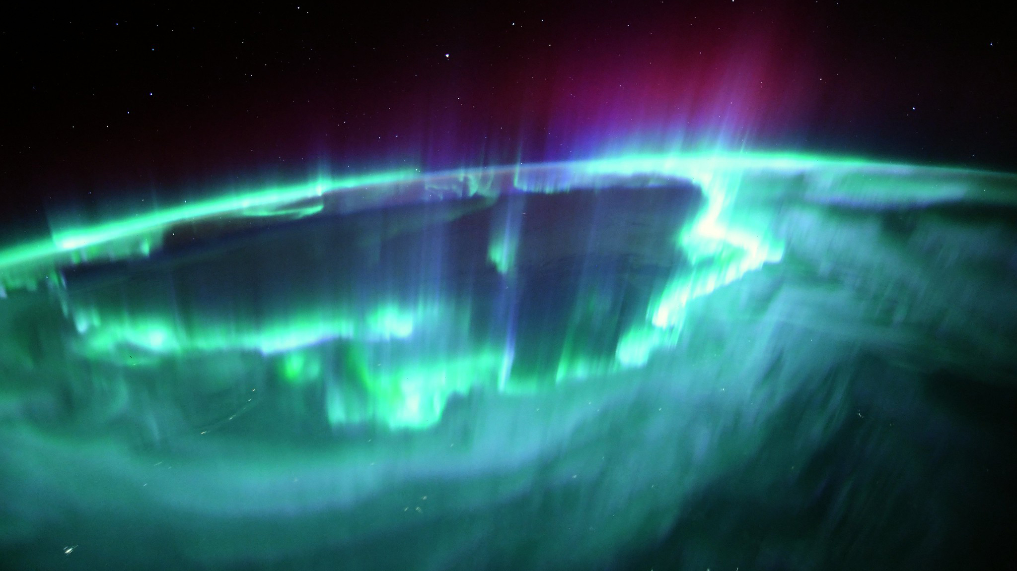  Astronaut Thomas Pesquet snapped this image of the aurora borealis event from space on November 4. "We were treated to the strongest auroras of the entire mission, over north America and Canada," Pesquet tweeted. "Amazing spikes higher than our orbit, and we flew right above the centre of the ring, rapid waves and pulses all over."