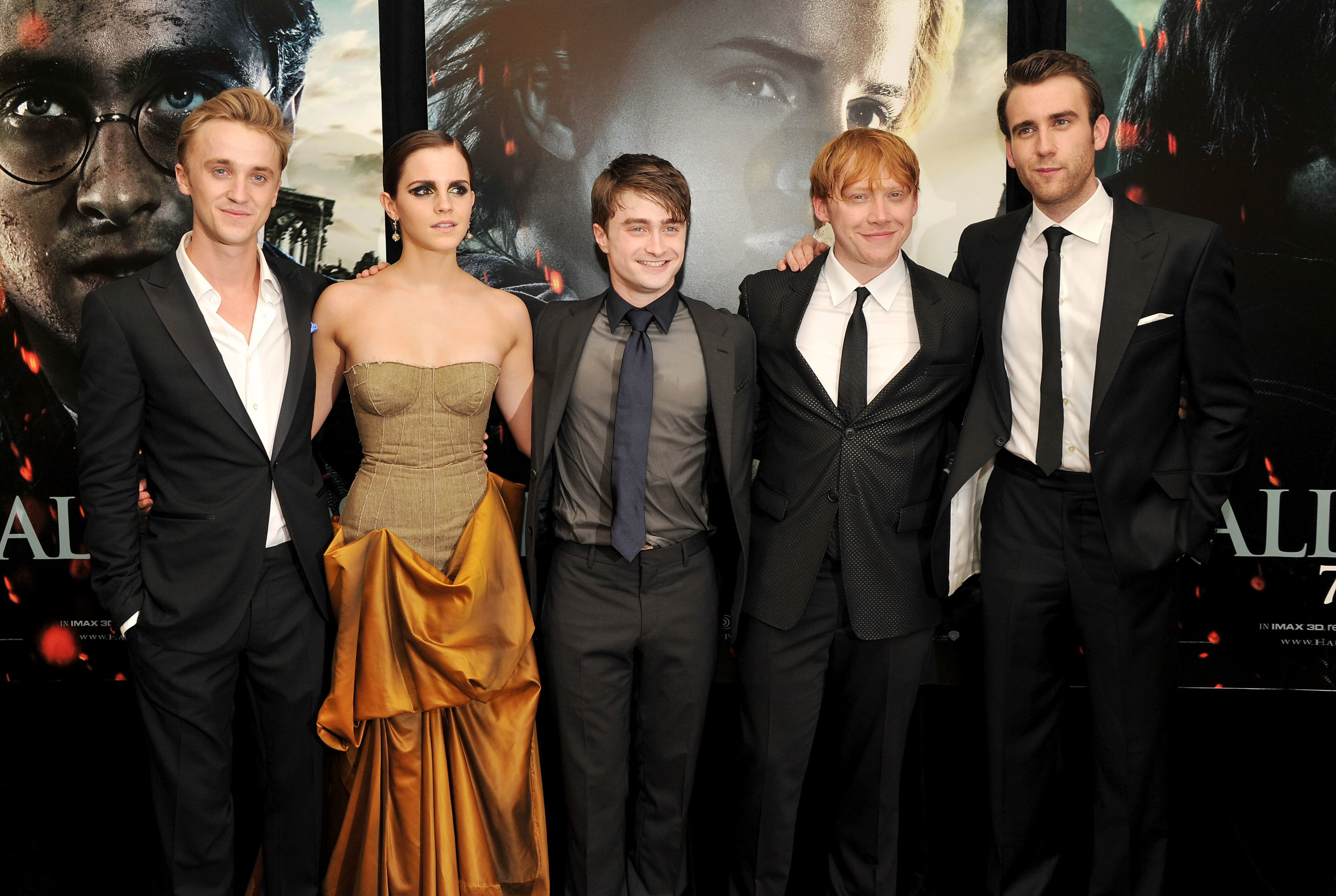 Tom Felton, Emma Watson, Daniel Radcliffe, Rupert Grint and Matthew Lewis 
