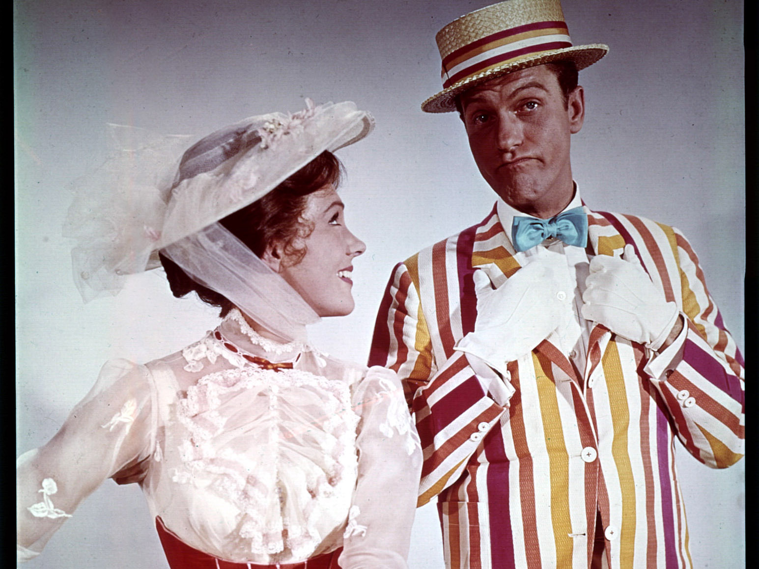 Julie Andrews and Dick Van Dyke as Mary Poppins and Bert in the original Disney film.