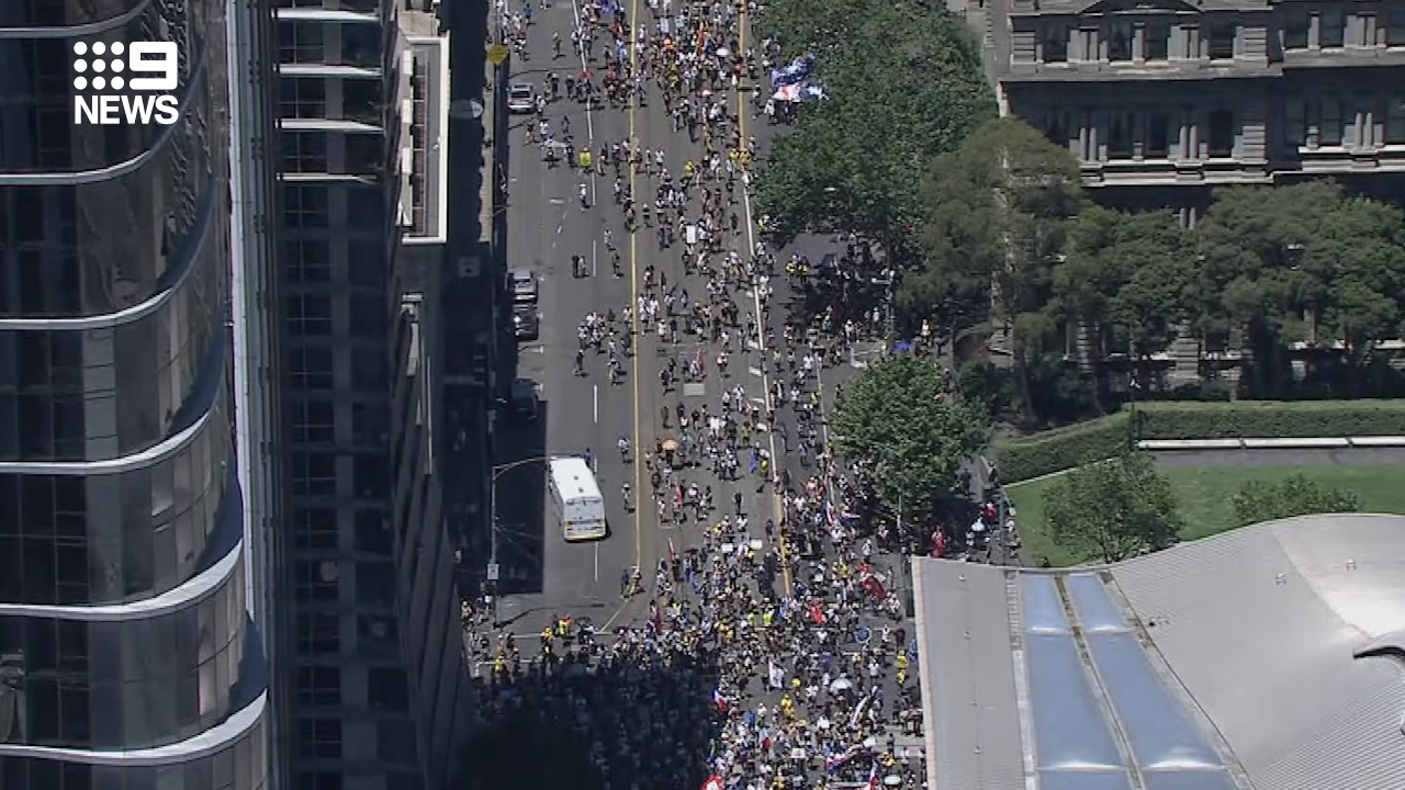 Anti-vax protesters caused major traffic and transport delays in Melbourne.   