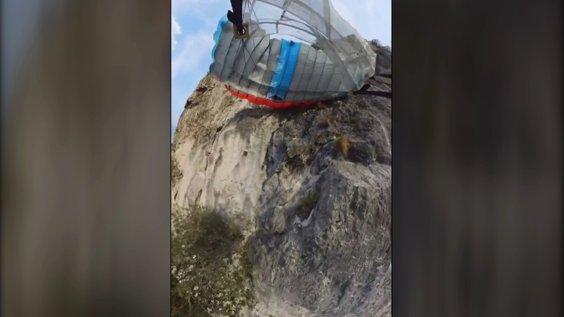 An Australian base jumper has shared footage of the life-threatening moment he gets stuck in a tree.