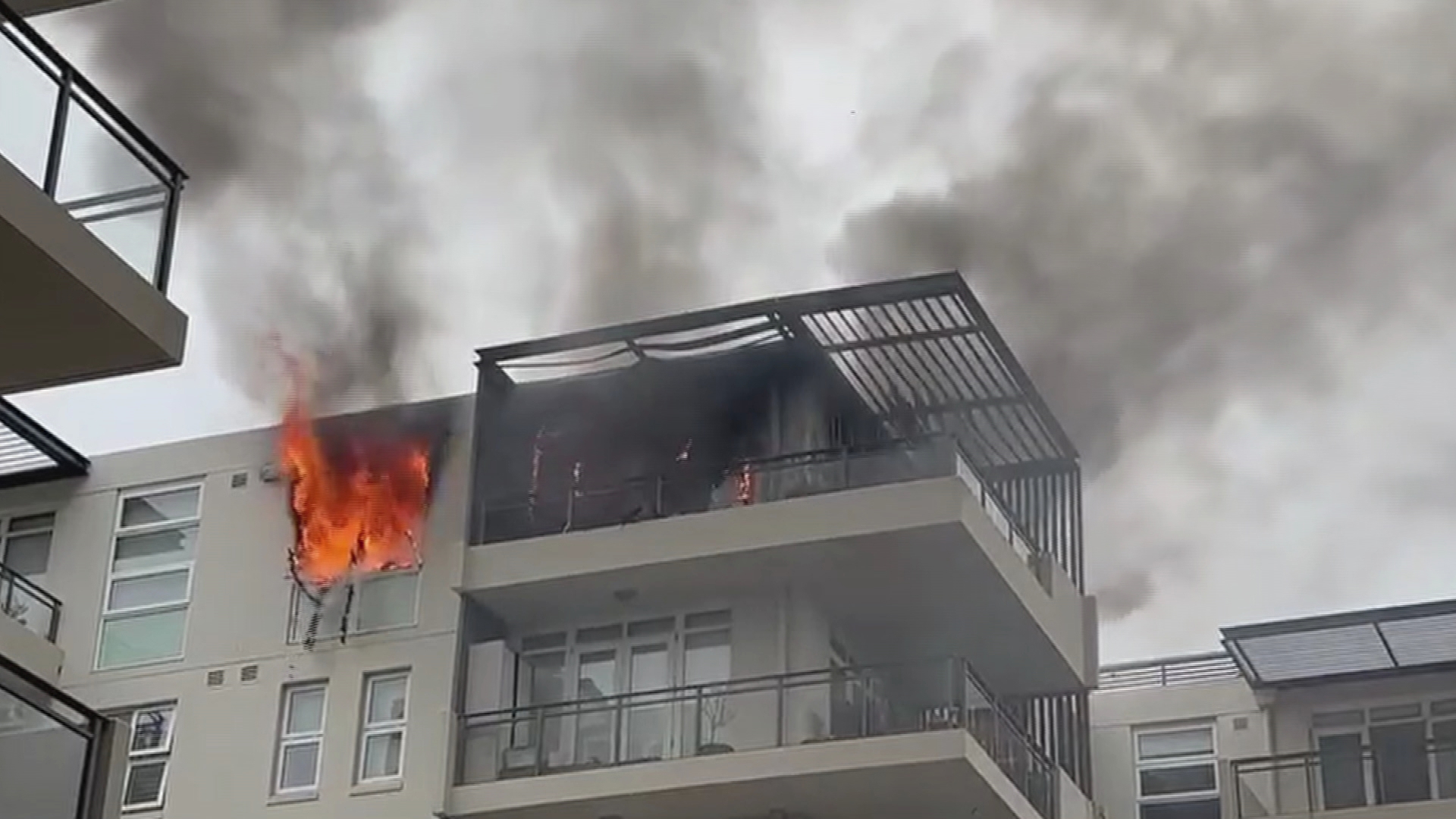 Unit fire in Meadowbank, Sydney