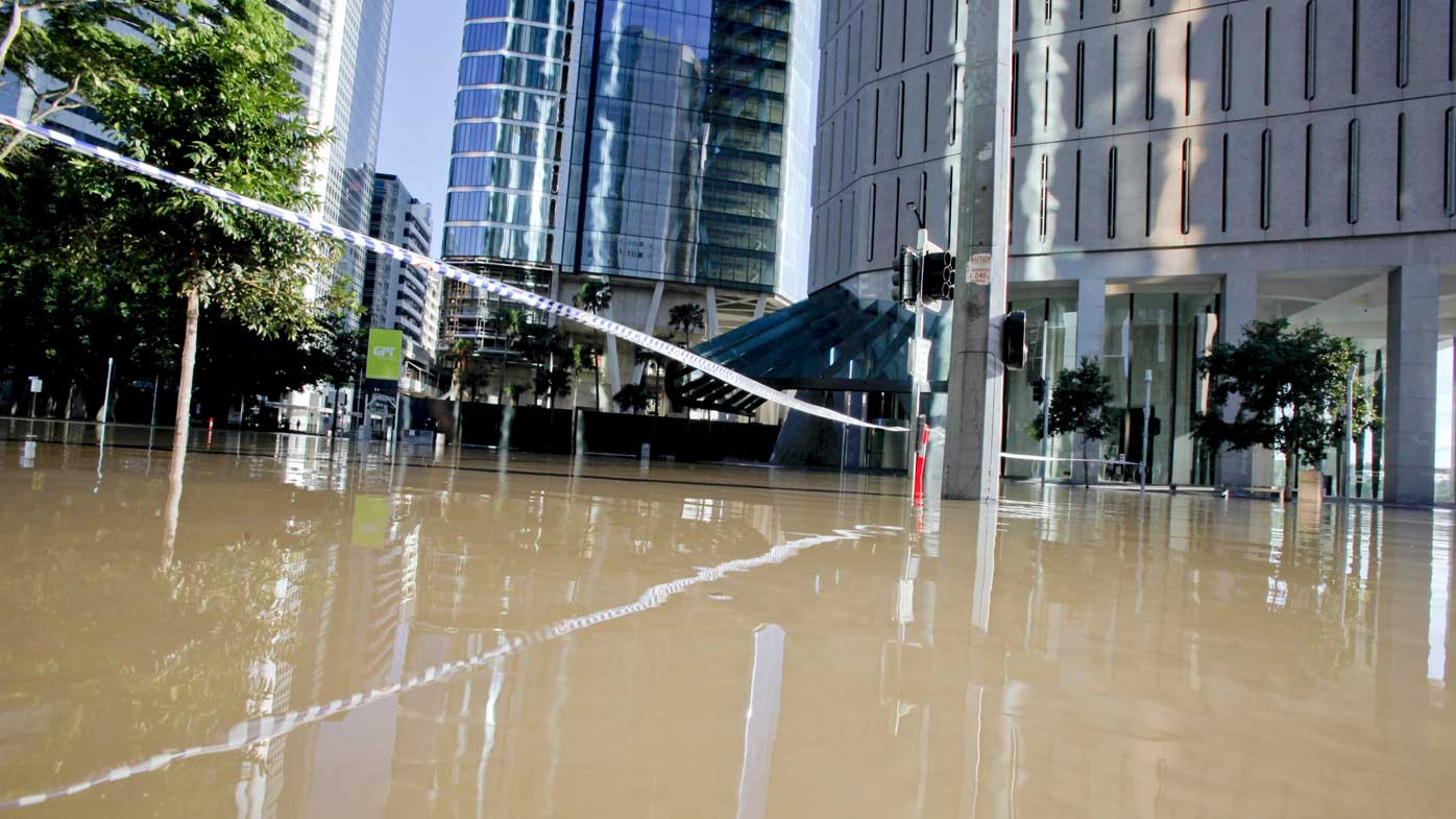 Brisbane CBD was flooded in January 2011.