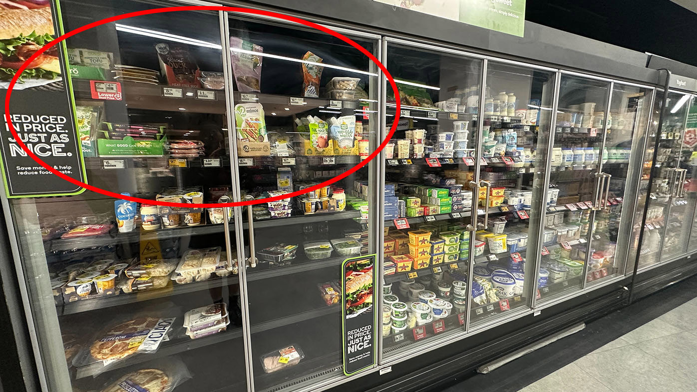 A Woolworths Metro in North Sydney had only four small fridge shelves of plant-based alternatives.