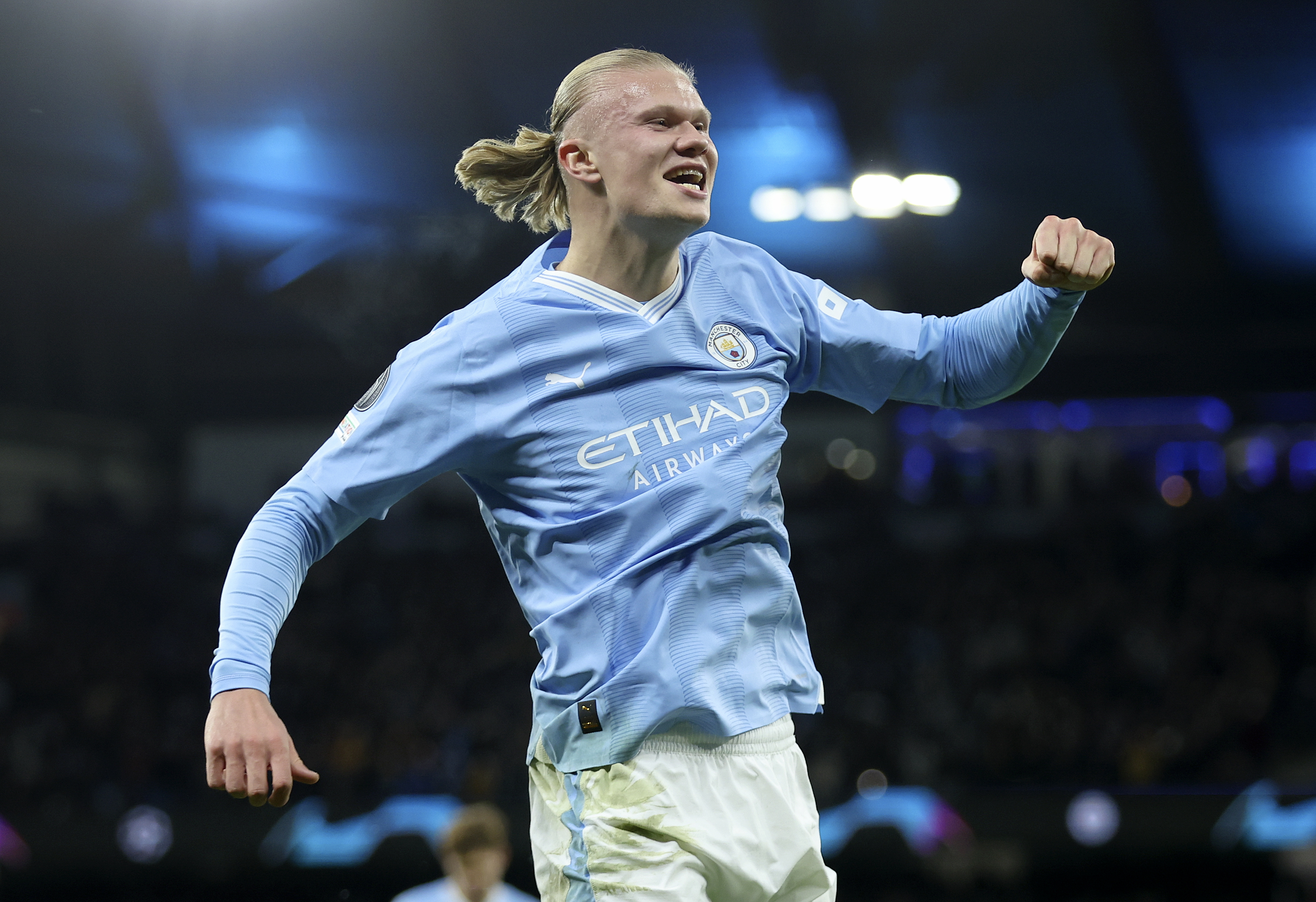Erling Haaland of Manchester City celebrates.