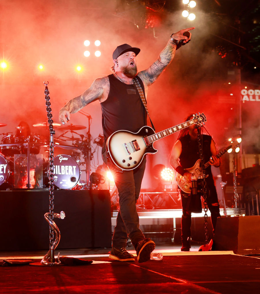 NASHVILLE, TENNESSEE - SEPTEMBER 13: Brantley Gilbert performs at Brantley Gilbert's World's Largest Album Release Party on September 13, 2024 in Nashville, Tennessee. (Photo by Jason Kempin/Getty Images)