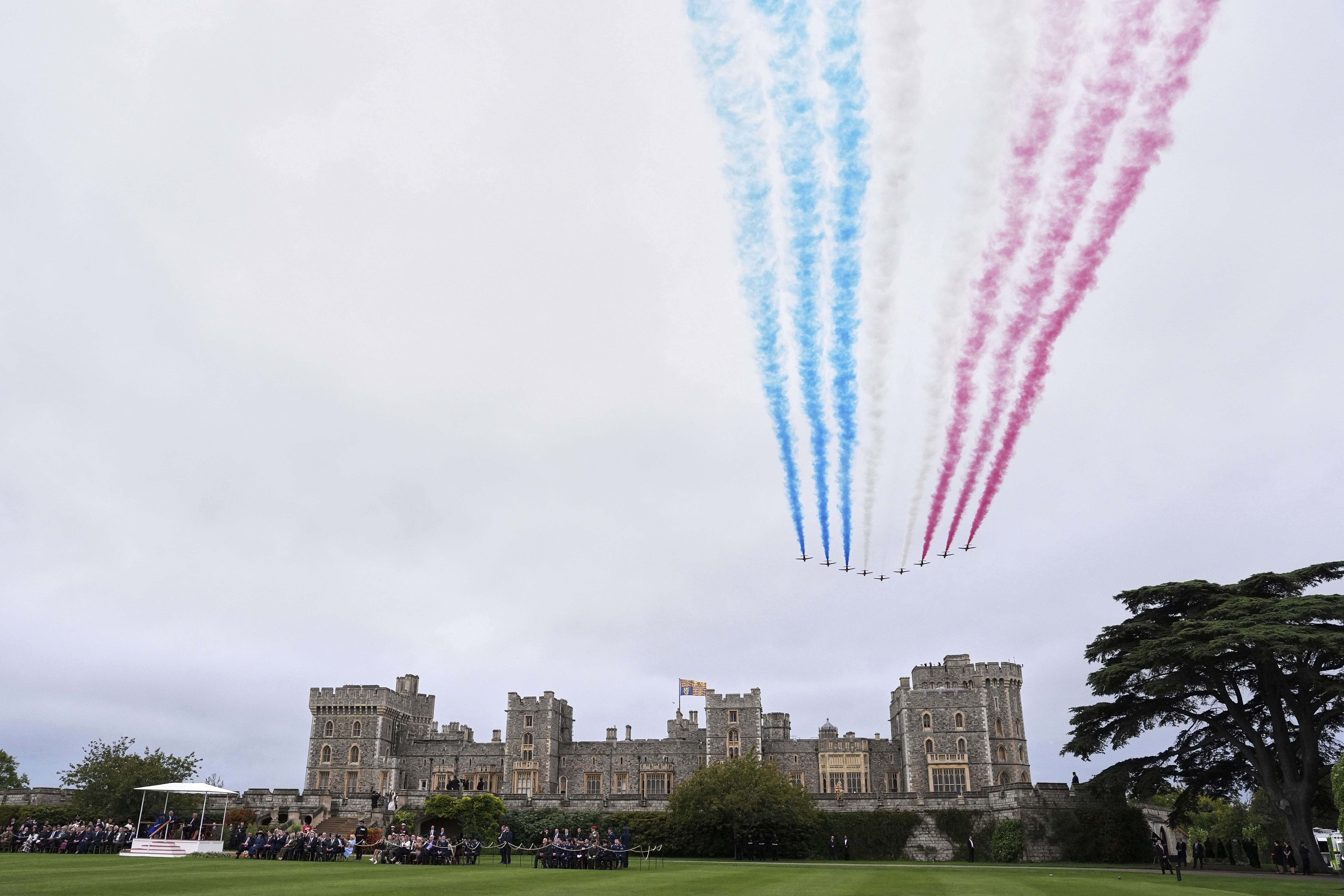Red Arrows fly past