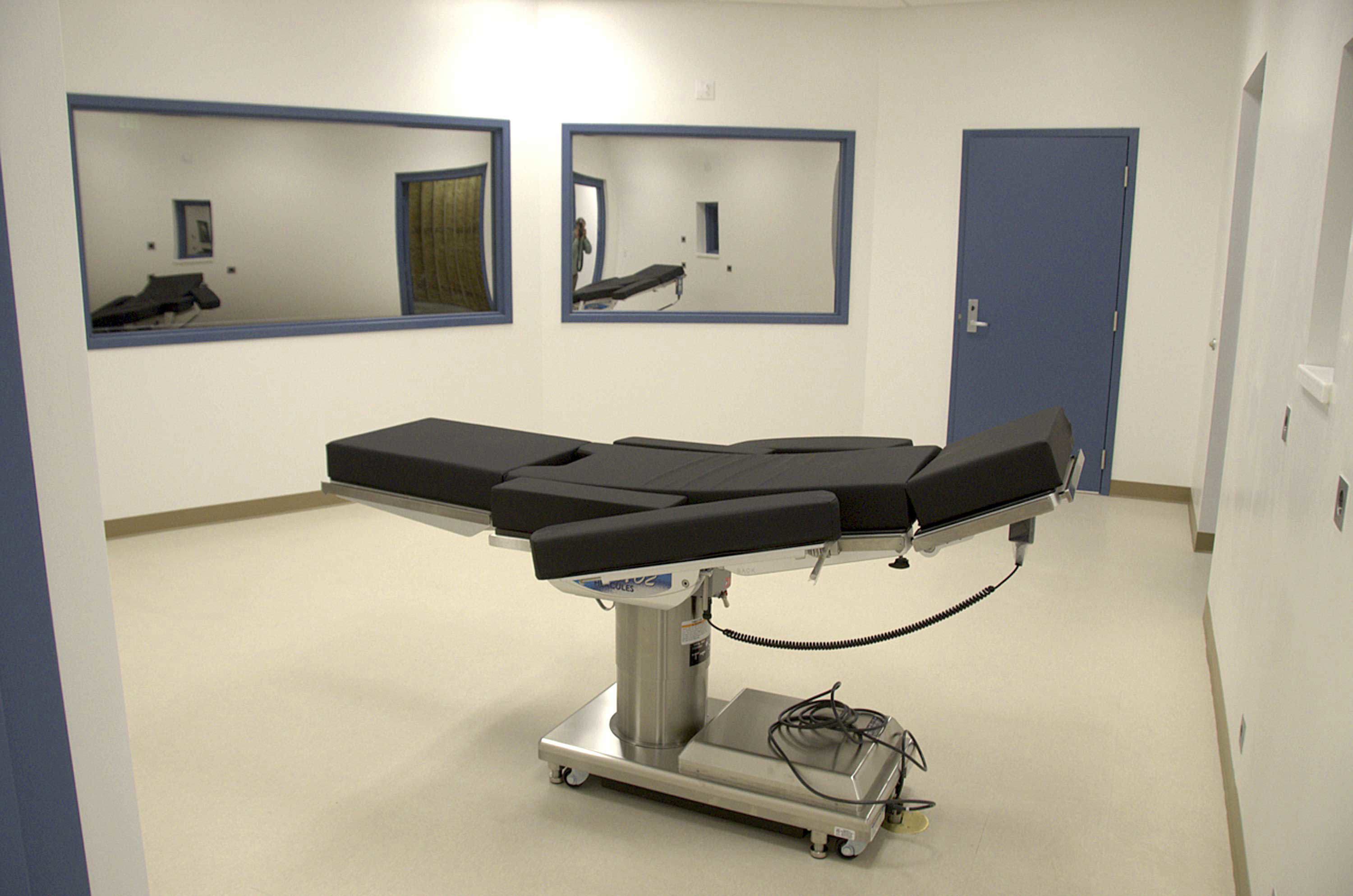 This file photo provided by the Nevada Department of Corrections shows the execution chamber at Ely State Prison in Ely, Nevada.