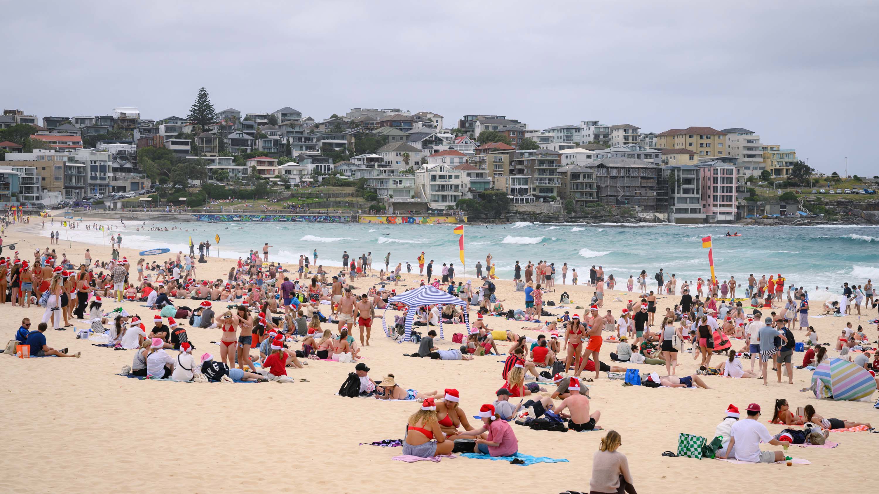 Bondi Beach on December 25, 2025 in Sydney, Australia. 