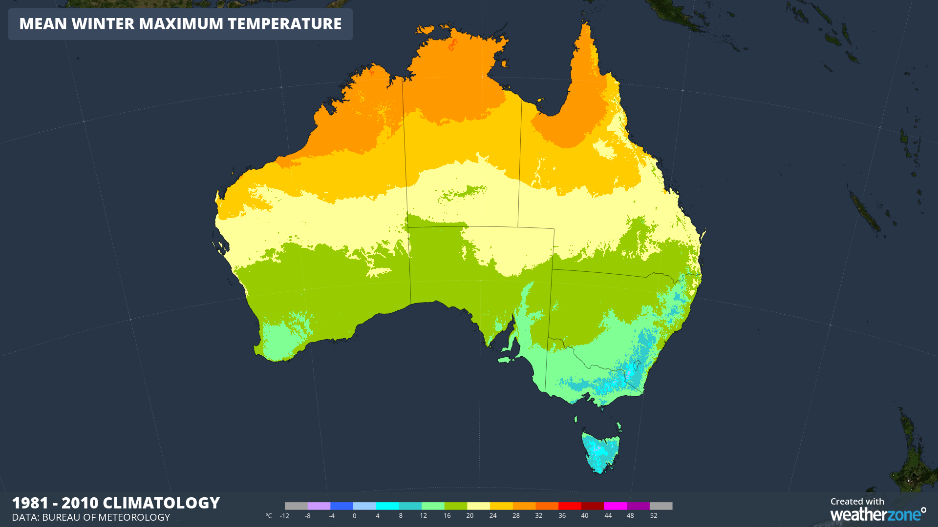 Weatherzone winter forecast map