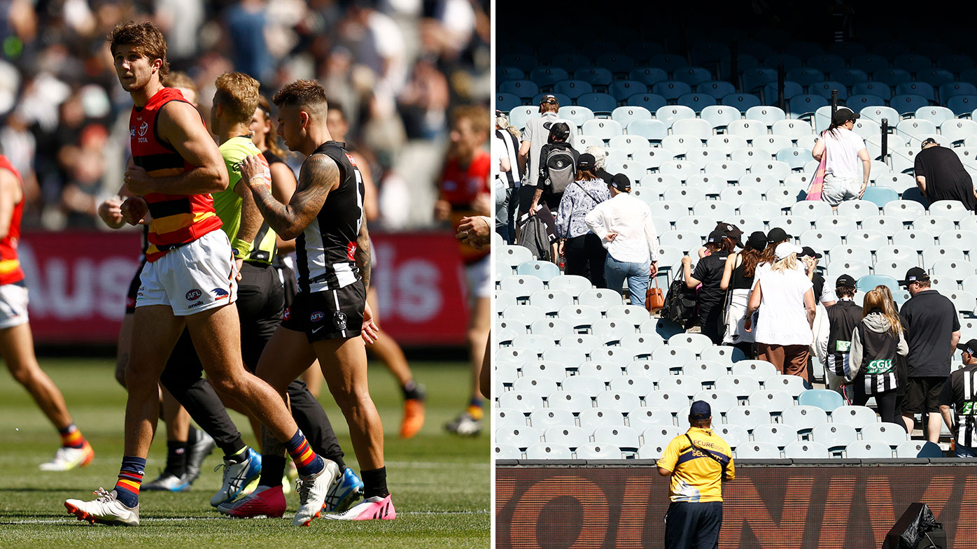 The fire alarm pauses play at the MCG 