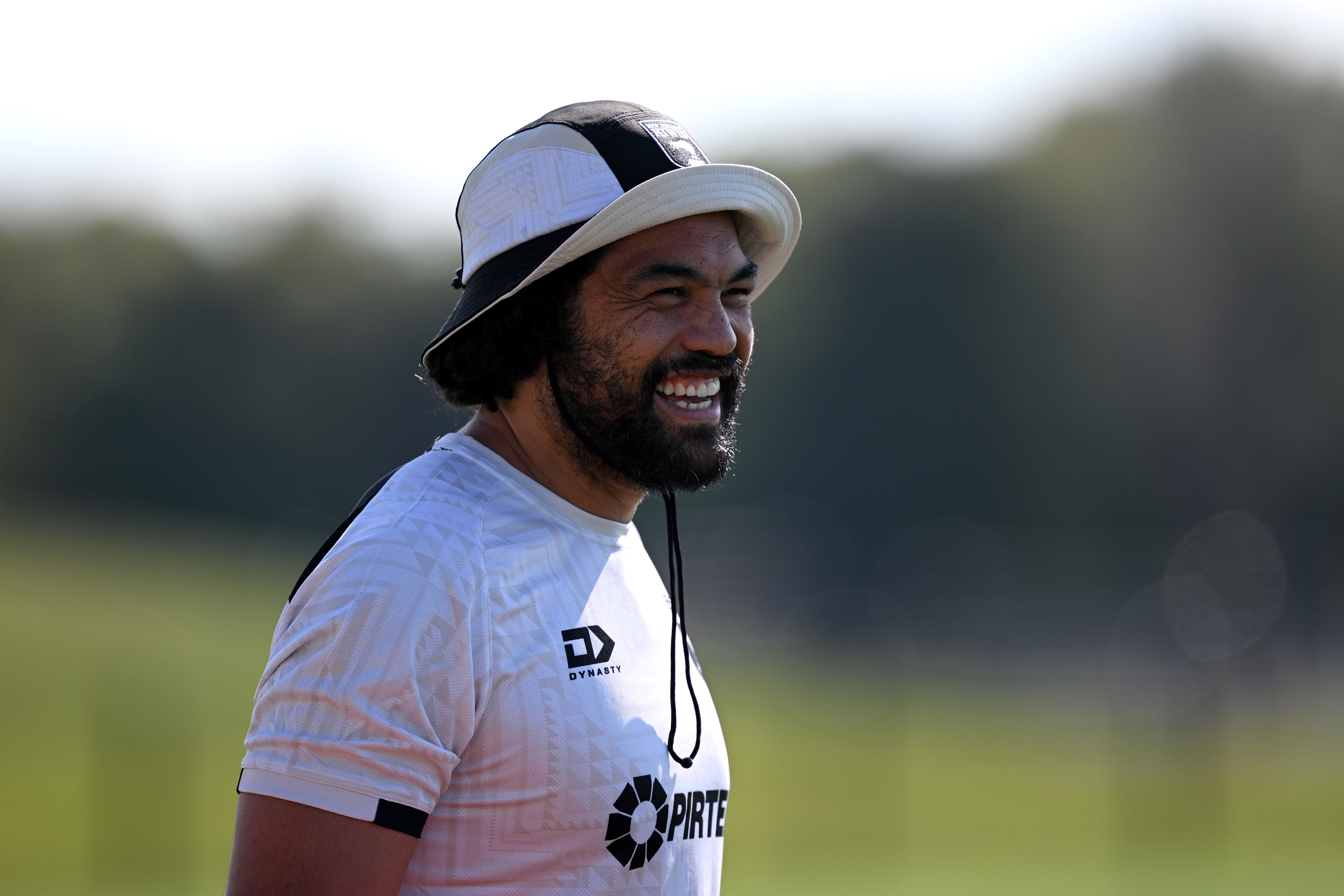 Adam Blair looks on during a New Zealand Kiwis training session.