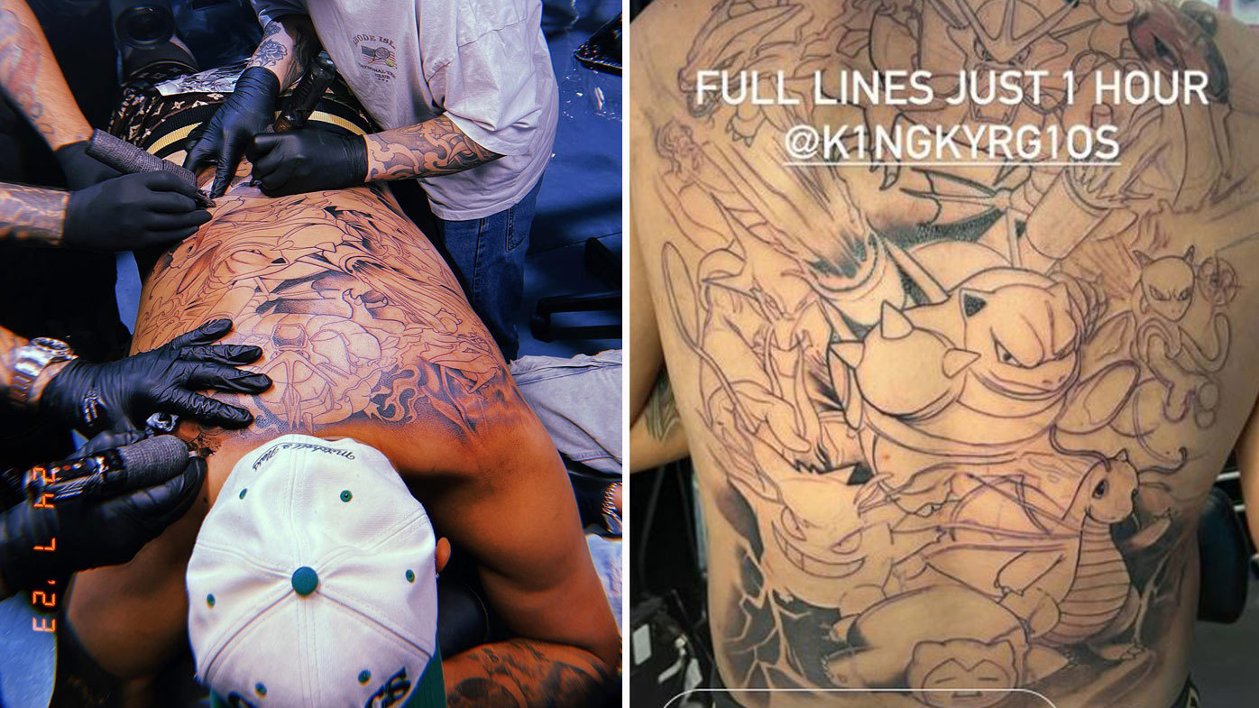 Australia's Nick Kyrgios gets Pokémon-themed full back tattoo