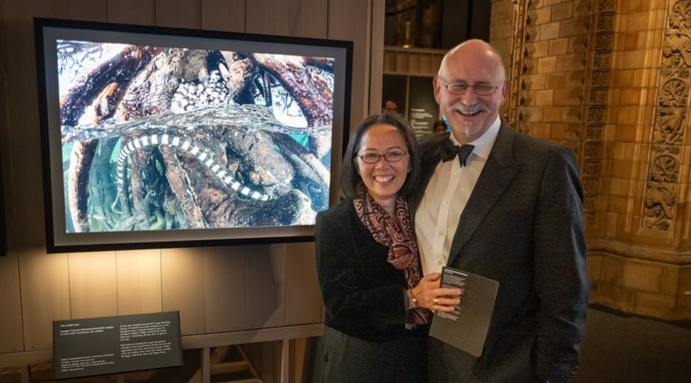 Juergen Freund and his wife Stella had the chance to attend the celebration at the Natural History Museum in London and "dressed up to the nines". 