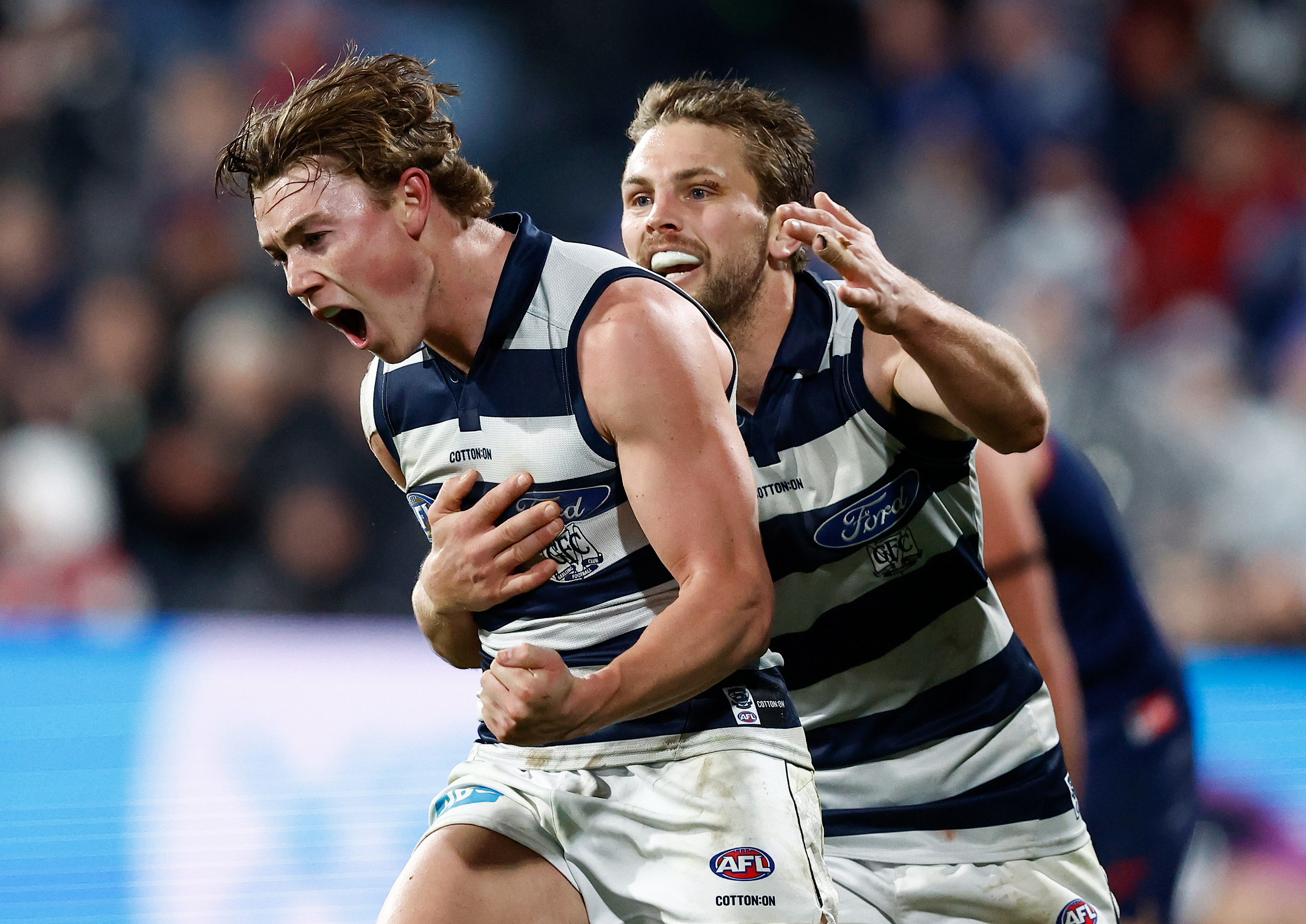 Tanner Bruhn is keen to crack a permanent spot in Geelong aging but talented midfield.