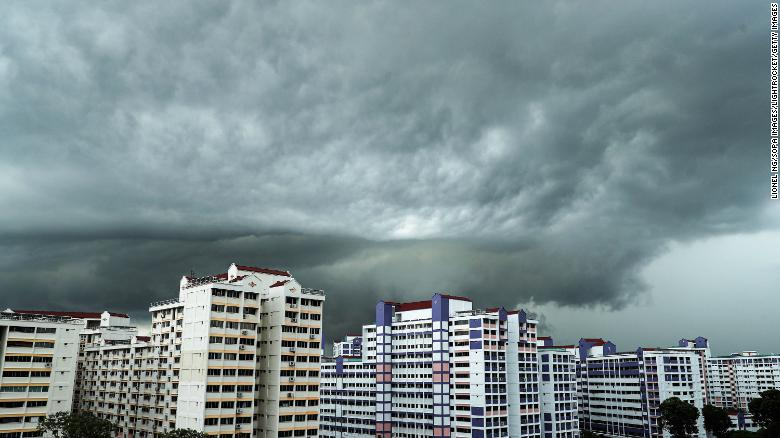 Storm clouds seen in the western part of Singapore.