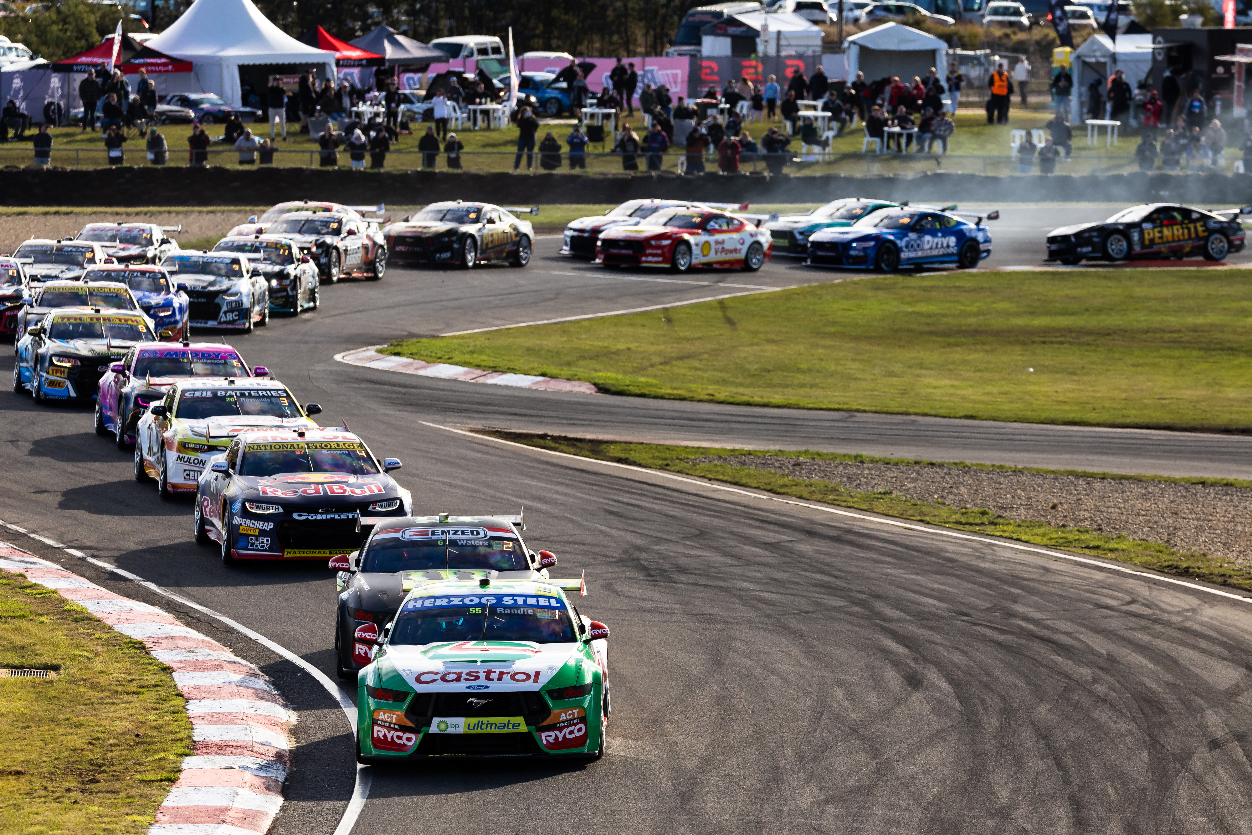 Thomas Randle driver of the #55 Castrol Racing Ford Mustang GT during the Ned Whisky Tasmania Supersprint, part of the 2024 Supercars Championship Series at Symmons Plains Raceway, on August 18, 2024 in Launceston, Australia. (Photo by Daniel Kalisz/Getty Images)