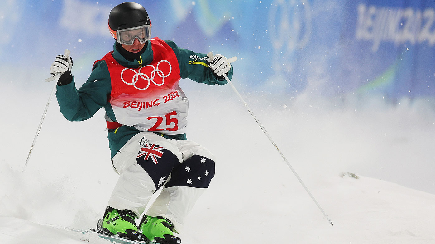 Matt Graham of Team Australia competes during the Men's Freestyle Skiing Moguls Qualification