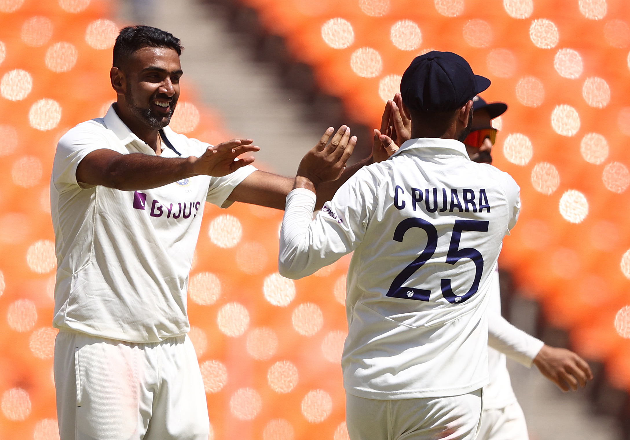 AHMEDABAD, INDIA - MARCH 10: Ravichandran Ashwin of India celebrates taking the wicket of Cameron Green of Australia during day two of the Fourth Test match in the series between India and Australia at Narendra Modi Stadium on March 10, 2023 in Ahmedabad, India. (Photo by Robert Cianflone/Getty Images)