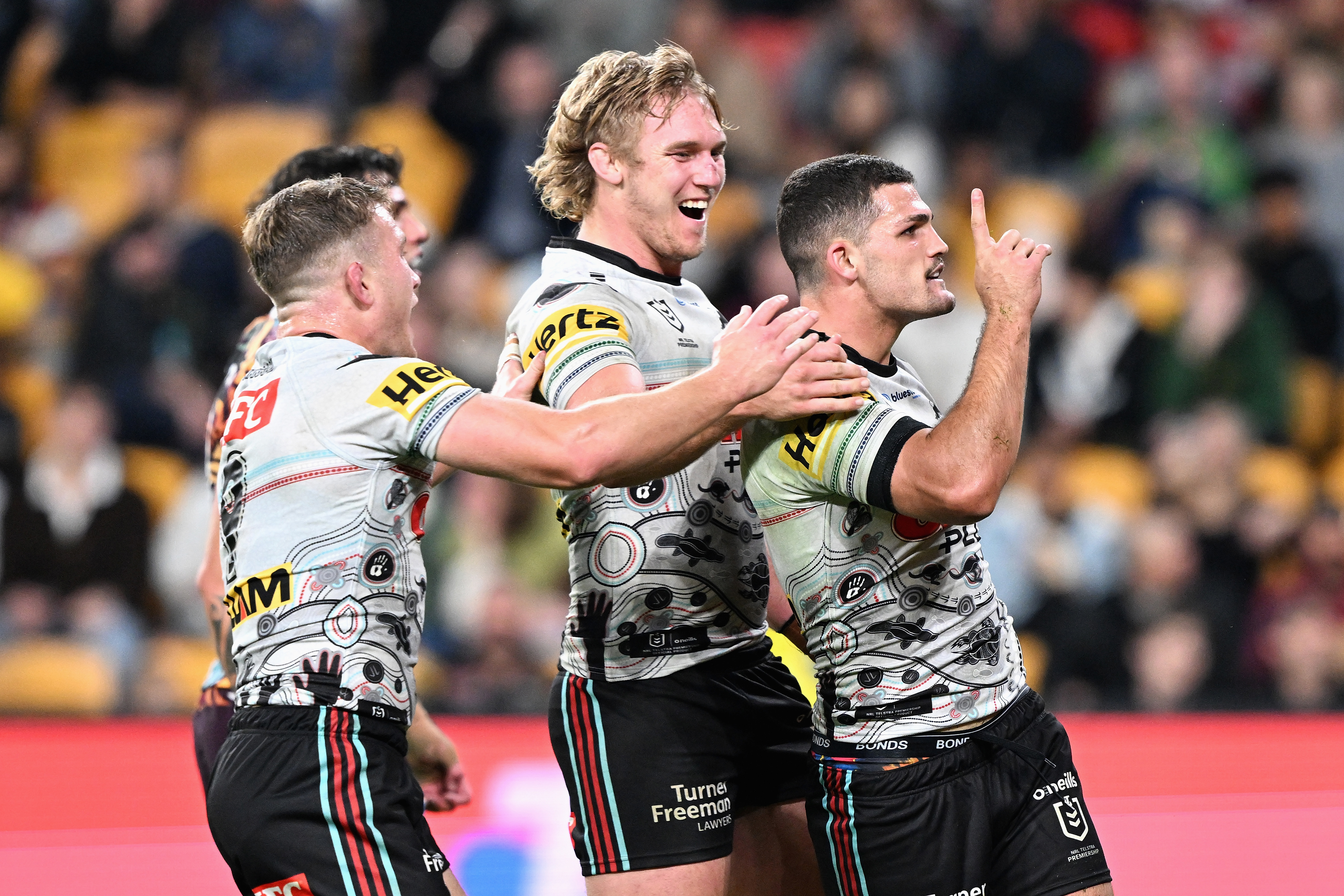 BRISBANE, AUSTRALIA - MAY 18: during the round 12 NRL match between Brisbane Broncos and Penrith Panthers at Suncorp Stadium on May 18, 2023 in Brisbane, Australia. (Photo by Bradley Kanaris/Getty Images)