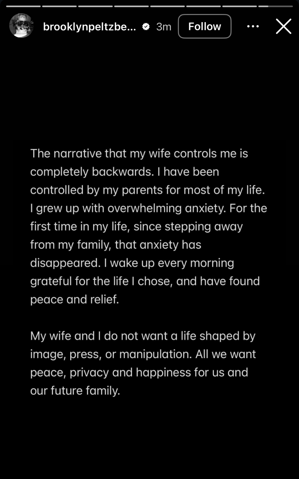 Brooklyn Beckham breaks silence on family feud with powerful statement