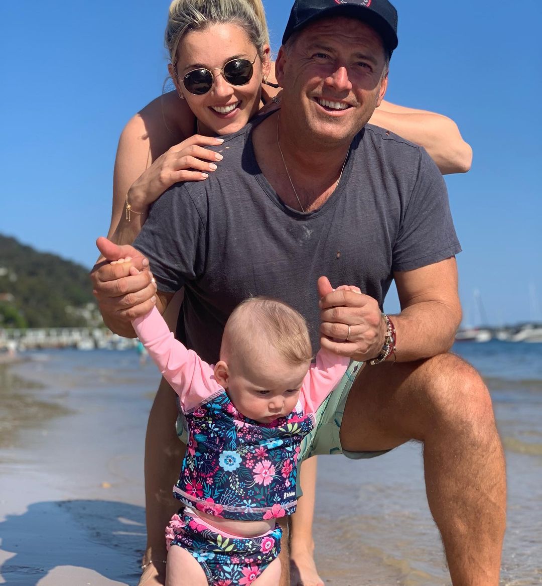 Karl Stefanovic, Jasmine Yarbrough, daughter Harper, walking, video