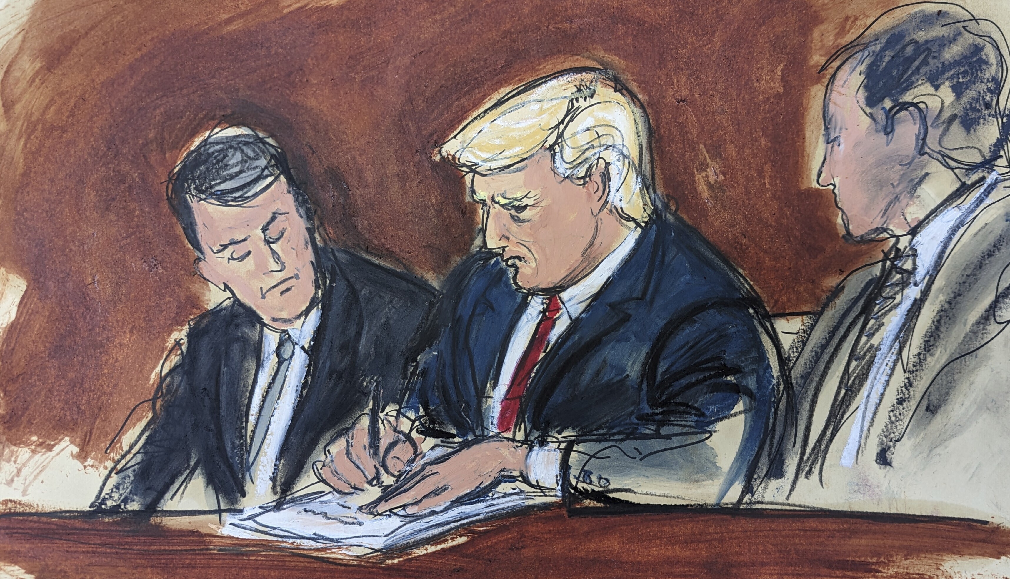 Donald Trump court sketch