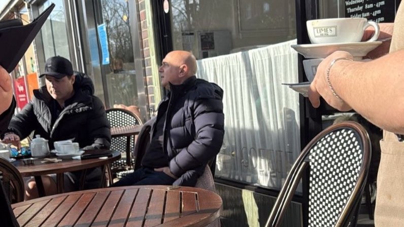 Tottenham owner Daniel Levy is spotted having a coffee with former club manager Mauricio Pochettino.