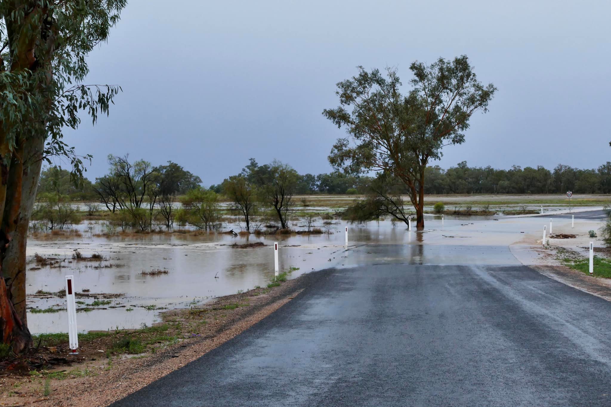 A road in Tambo in central Queensland has been washed out.