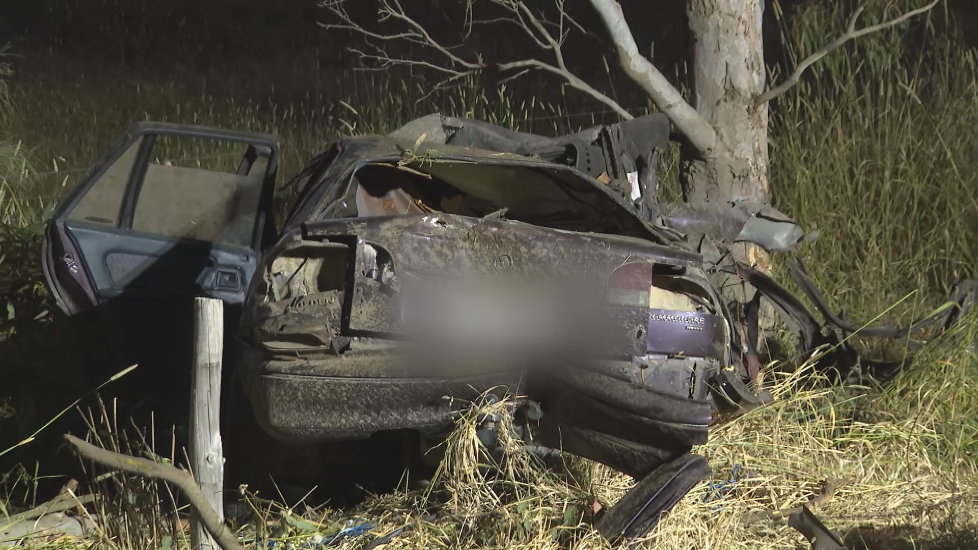 One dead, three injured after car smashes into tree