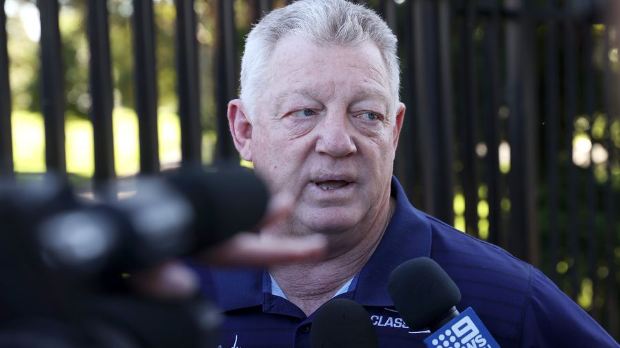 Canterbury Bulldogs general manager of football Phil Gould speaks to the media at Belmore Sports Ground.