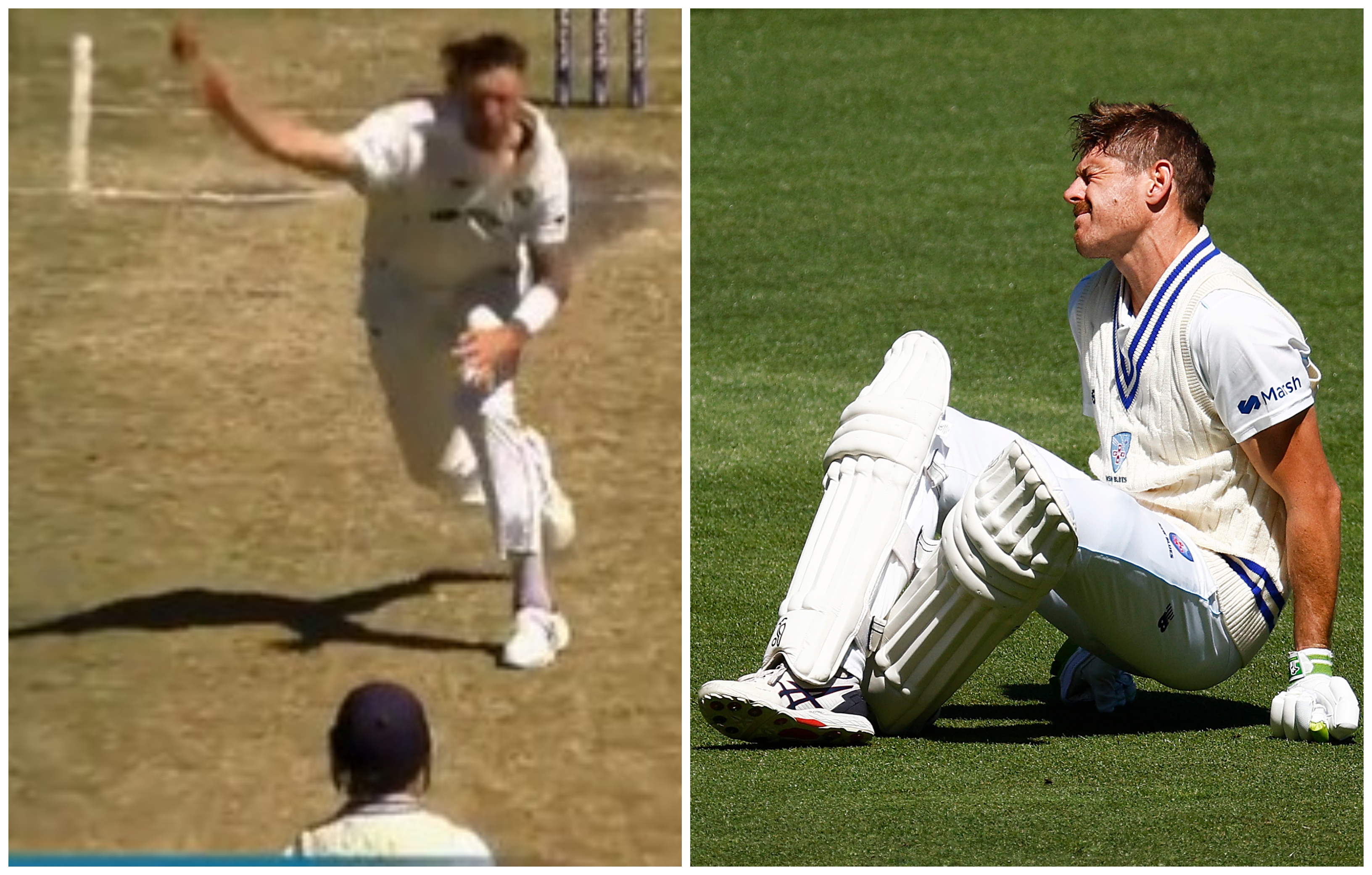 James Pattinson threw the ball at Daniel Hughes, who was hurt.