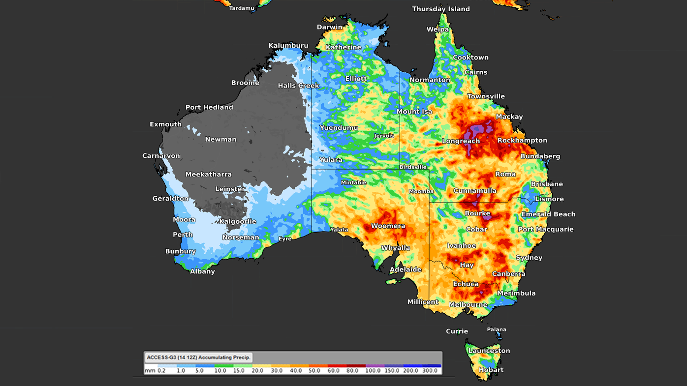 Flood-hit areas are bracing for more rain as a low pressure system builds inland.