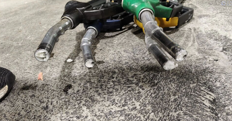 A Melbourne petrol station has been targeted in a bizarre act of sabotage. 