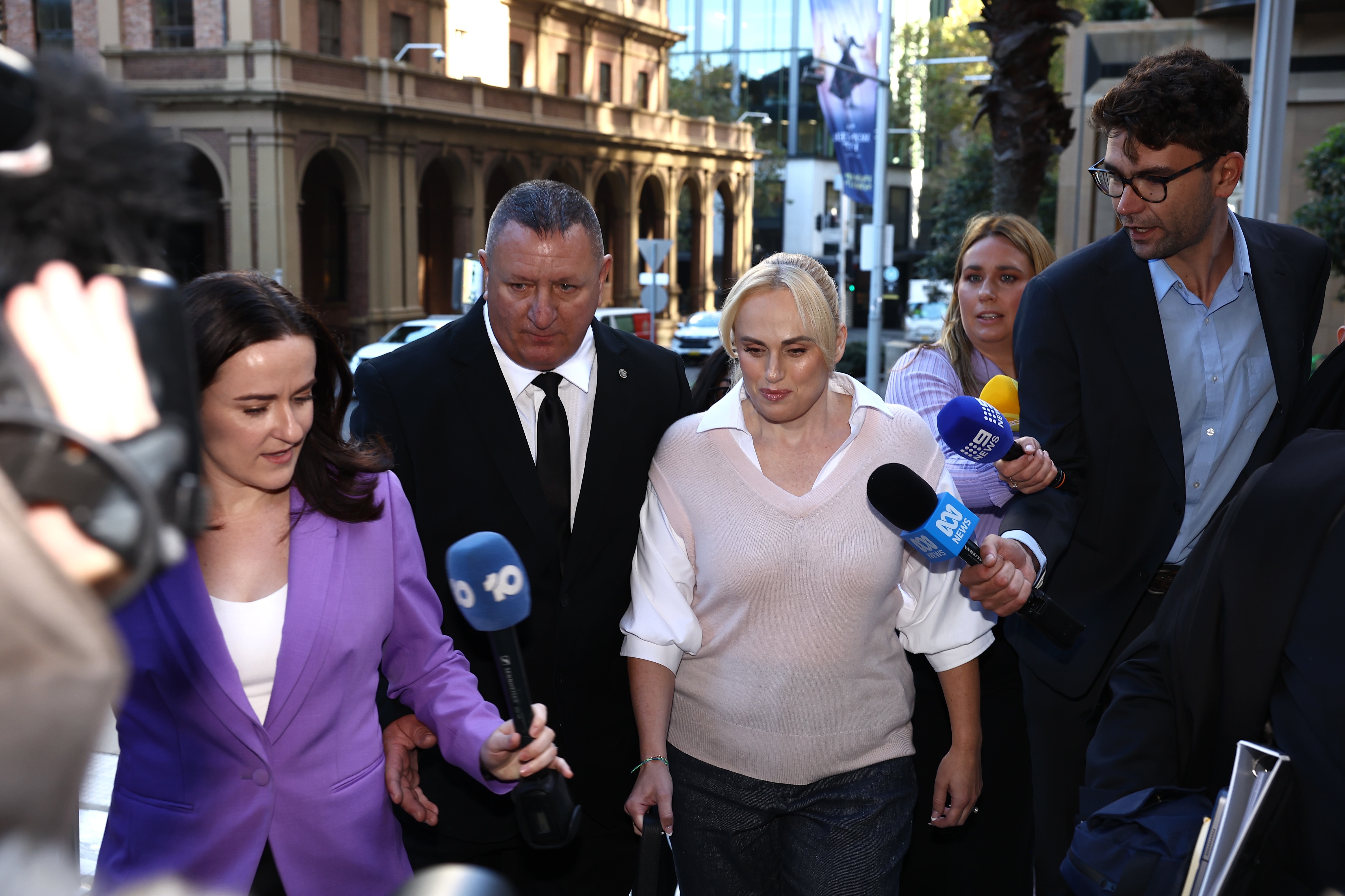 Rebel Wilson arrives at the Federal Court in Sydney on April 28, 2026. Photo: Dominic Lorrimer