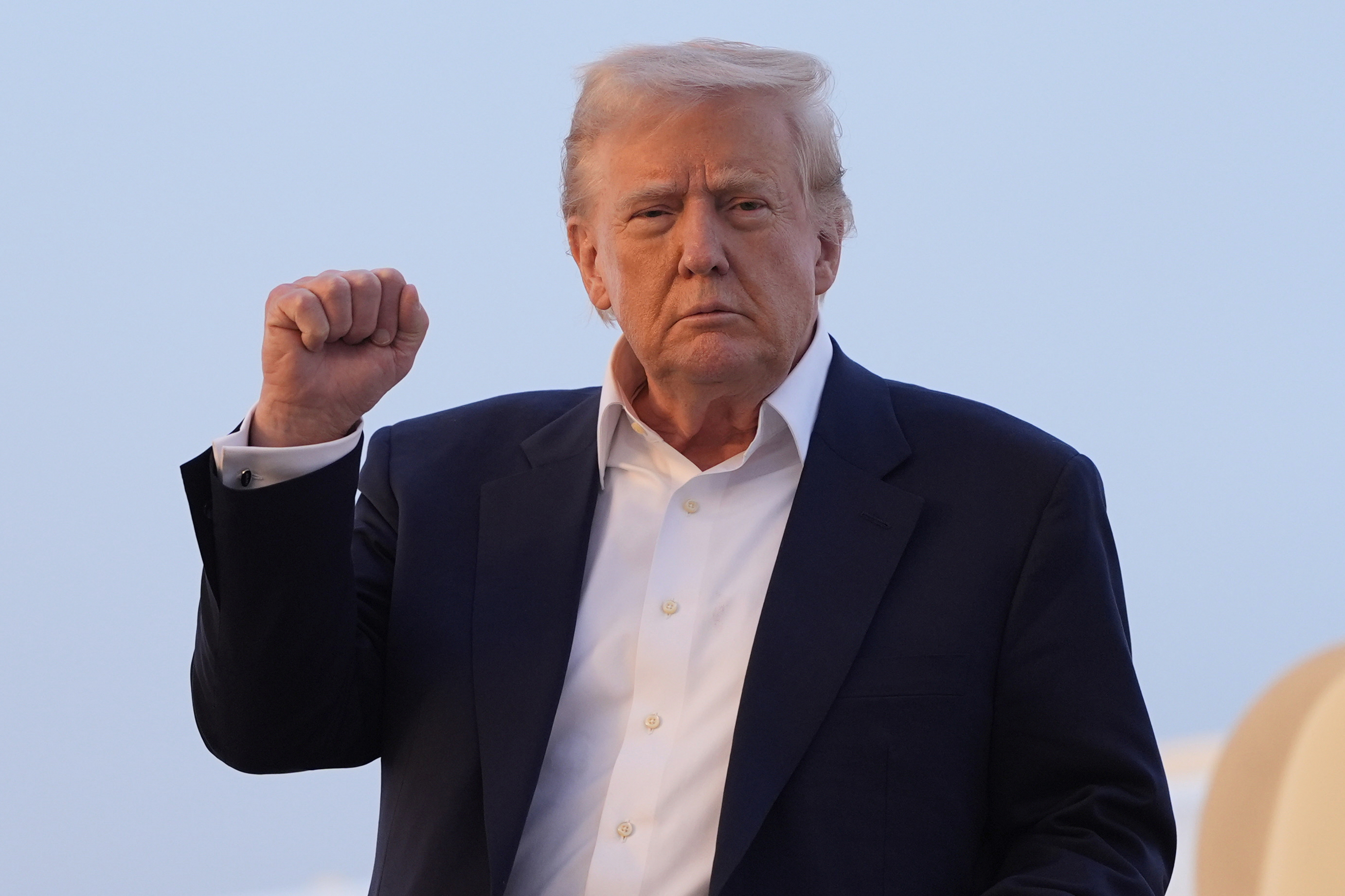 President Donald Trump arrives on Air Force One at Joint Base Andrews, Md., Sunday, May 4, 2025. (AP Photo/Manuel Balce Ceneta)