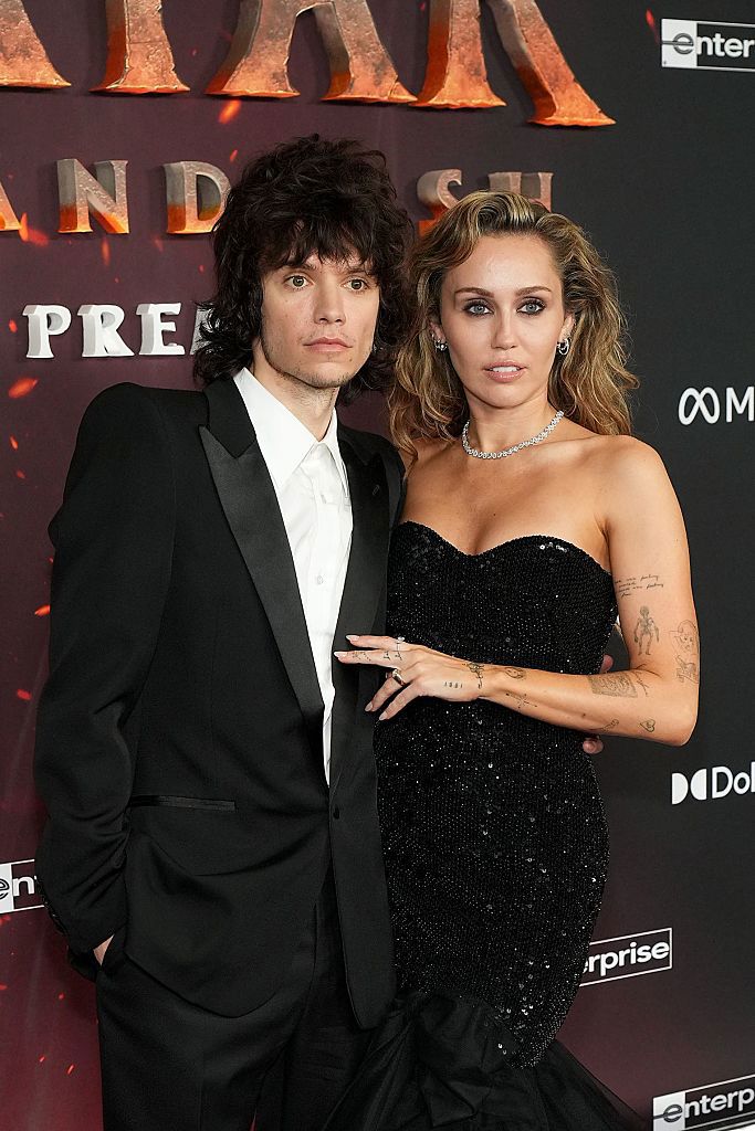 Maxx Morando and Miley Cyrus at the "Avatar: Fire and Ash" World Premiere, December 2025
