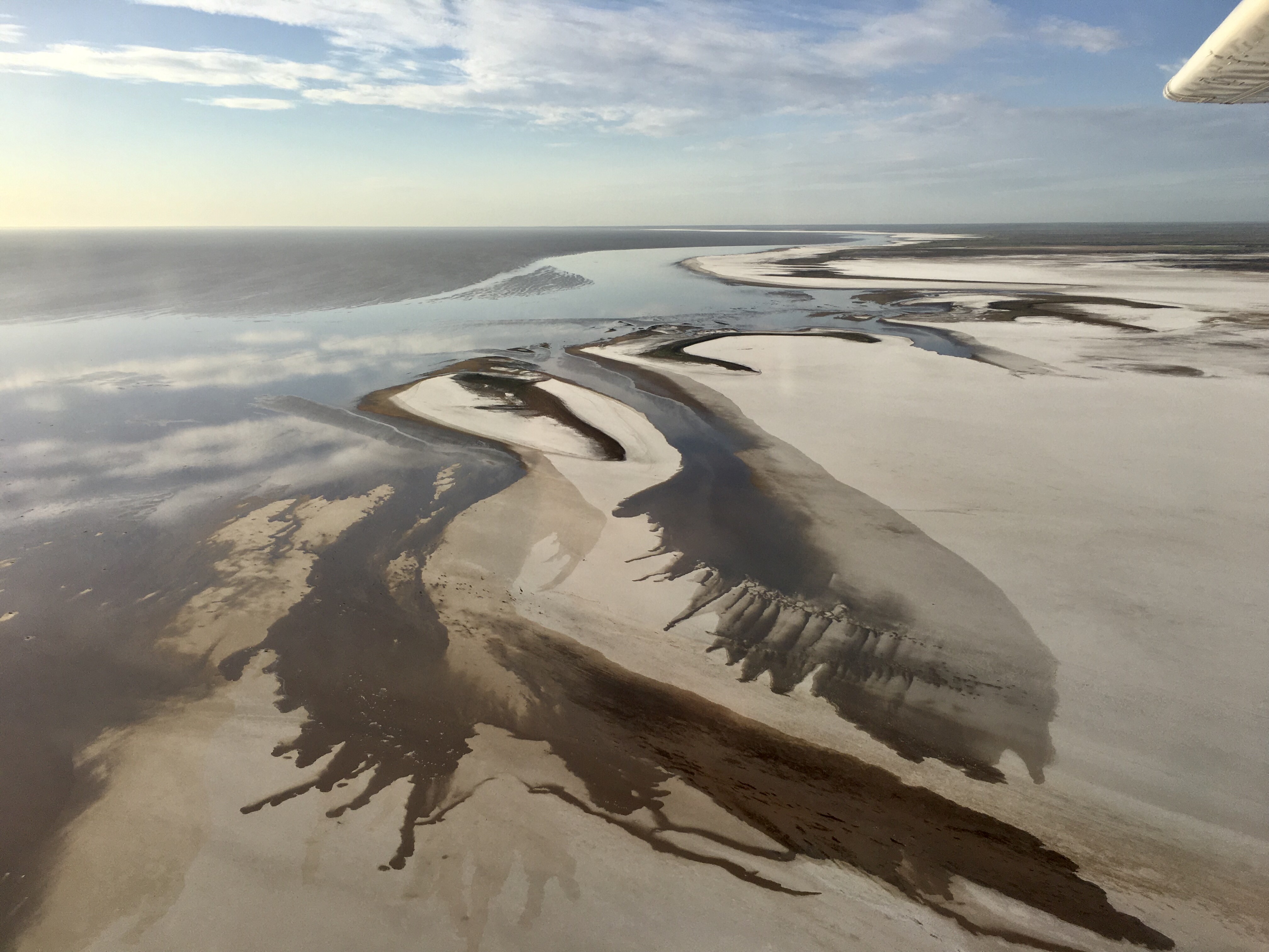 Water fills Lake Eyre catchments in South Australia.