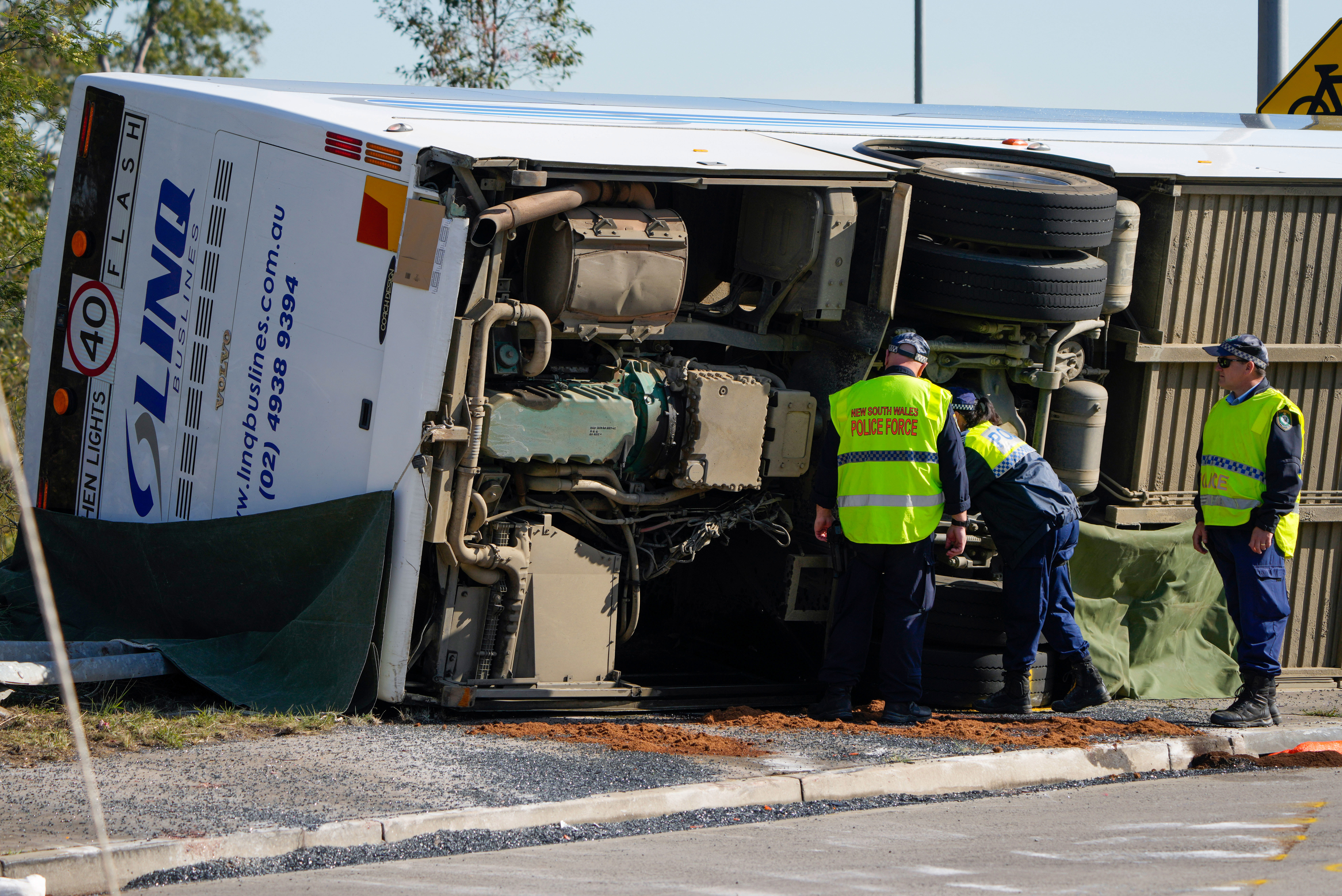 The bus carrying wedding guests rolled over on a foggy night, killing 10 and injuring 25 people.