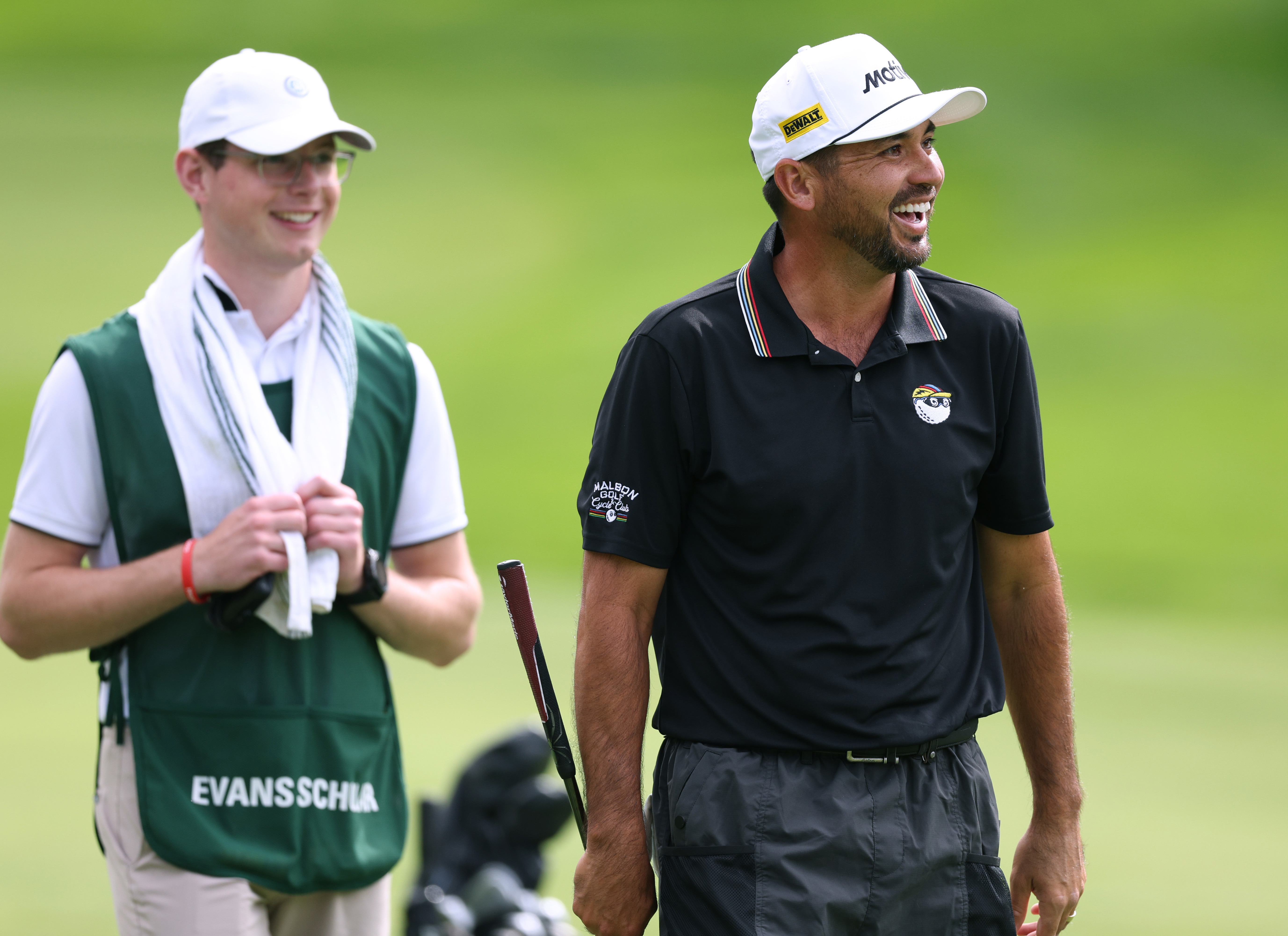 Jason Day of Australia reacts to his putt on the 14th hole during a pro-am prior to the BMW Championship at Castle Pines Golf Club on August 21, 2024 in Castle Rock, Colorado. (Photo by Harry How/Getty Images)