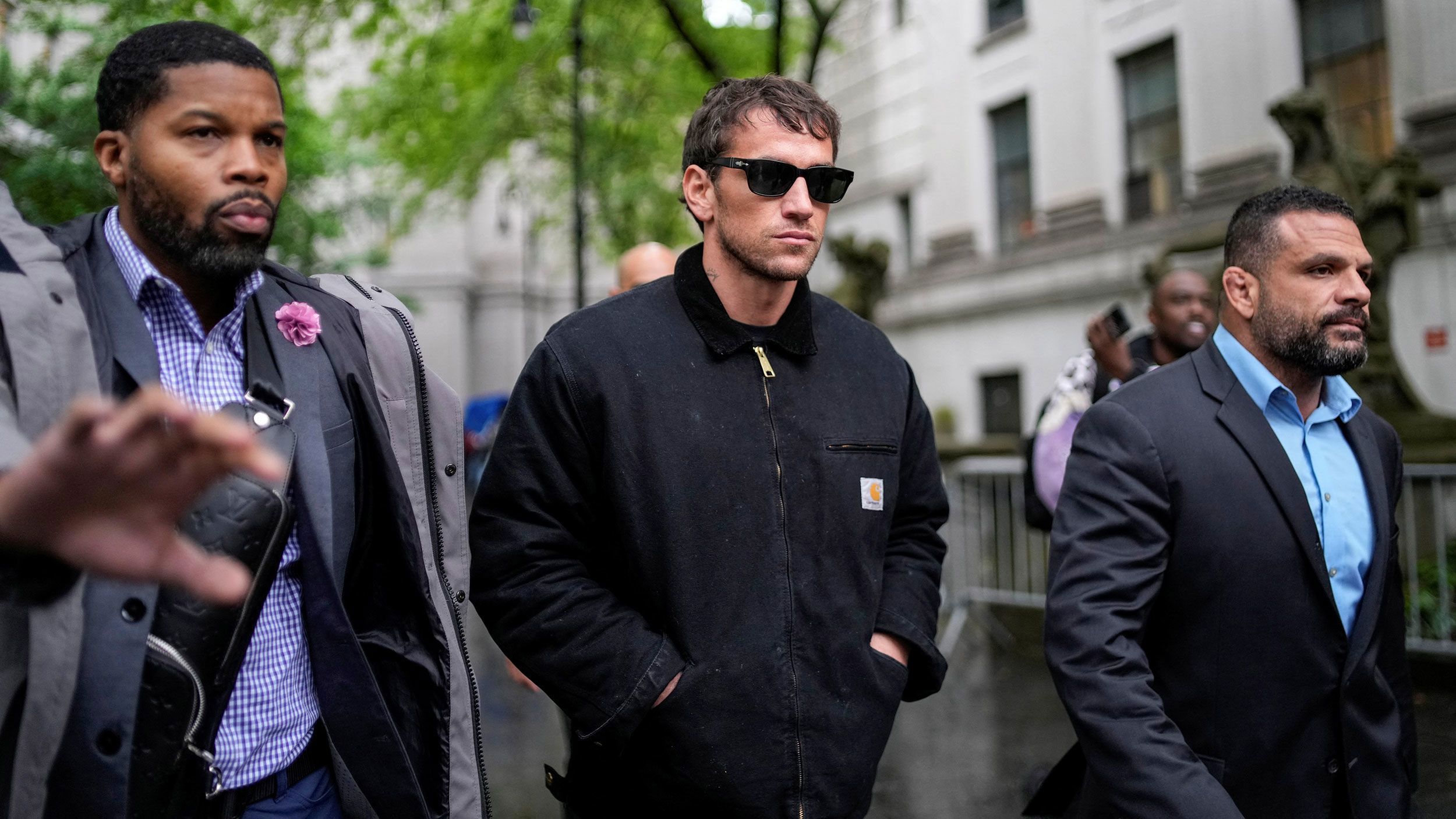 Alex Fine, husband of Casandra Ventura, leaving court on May 14 during the Sean 'Diddy' Combs trial