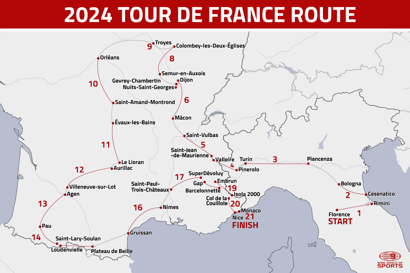 Tour de France 2024 Route confirmed; Race to start in Florence, finish