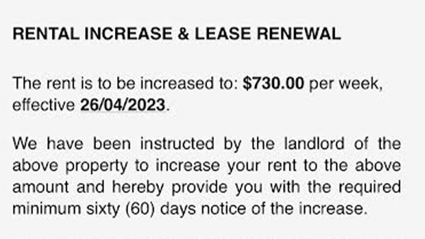 Olan Tekkers was hit with a rent rise of around 34 per cent a week.